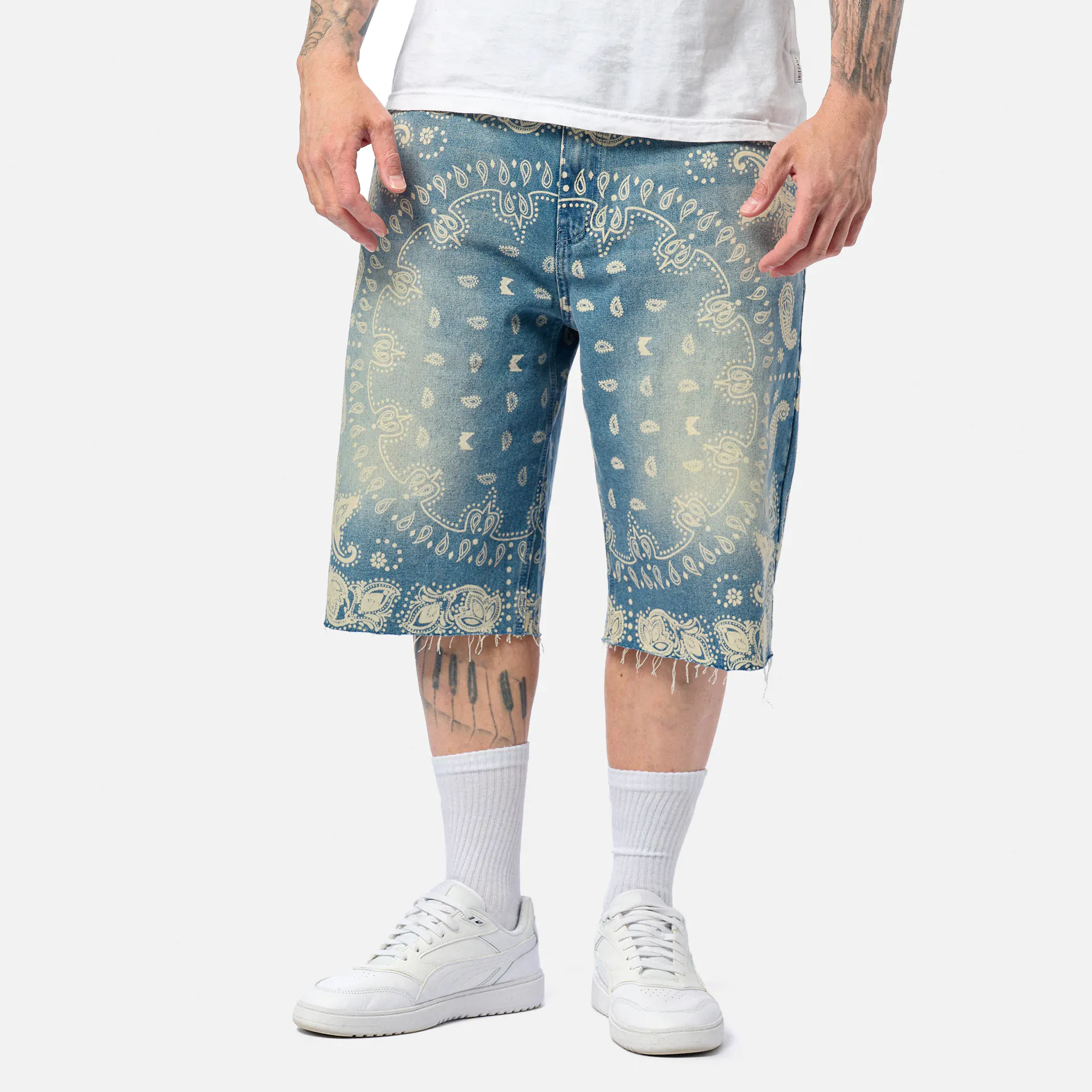 Karl Kani Paisley Jorts Blue