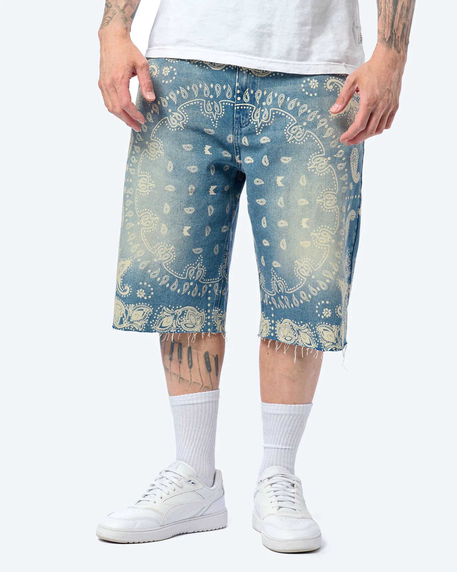 Karl Kani Paisley Jorts Blue Karl Kani Paisley Jorts Blue
