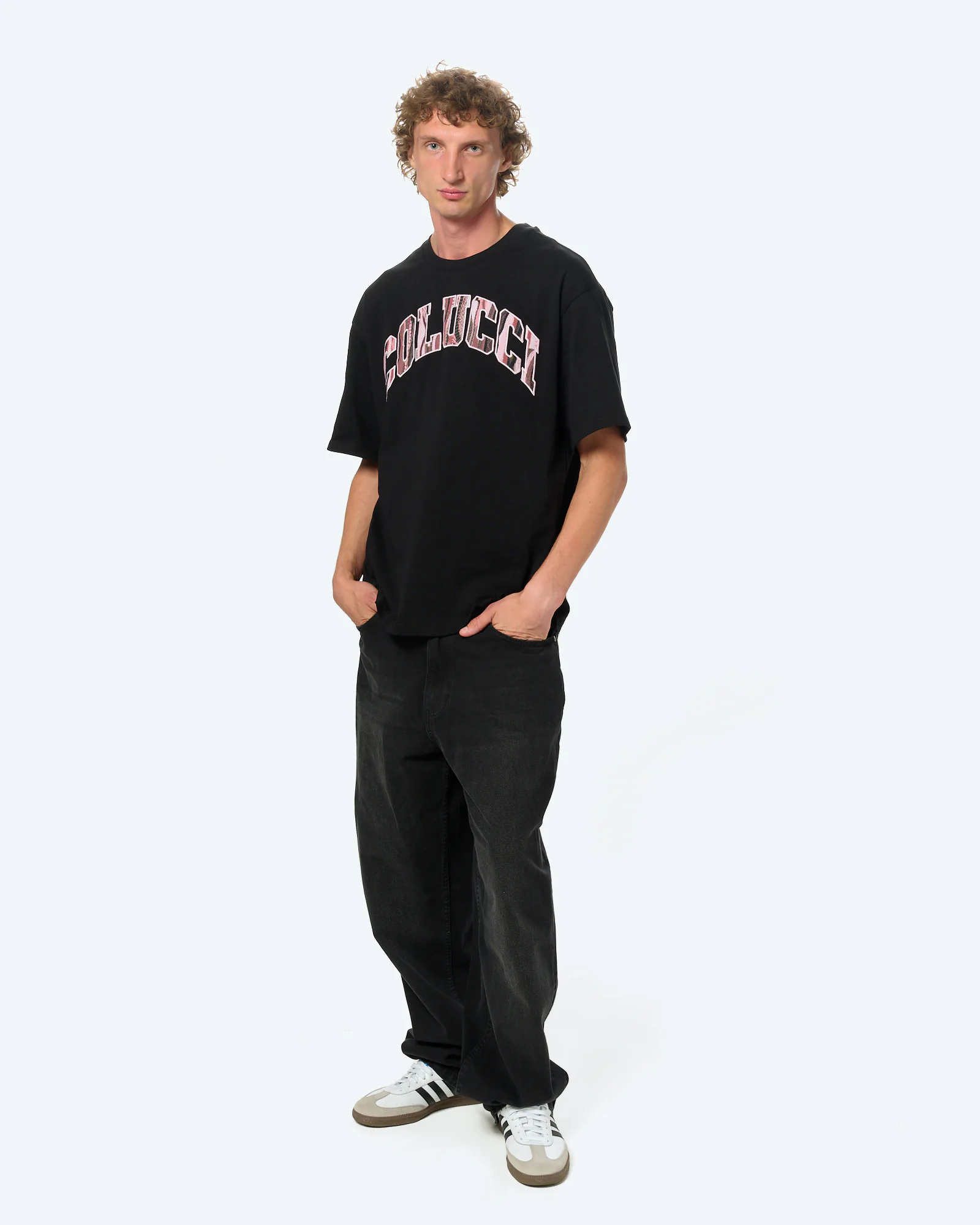 Logo T-Shirt College Black/Aop Rose