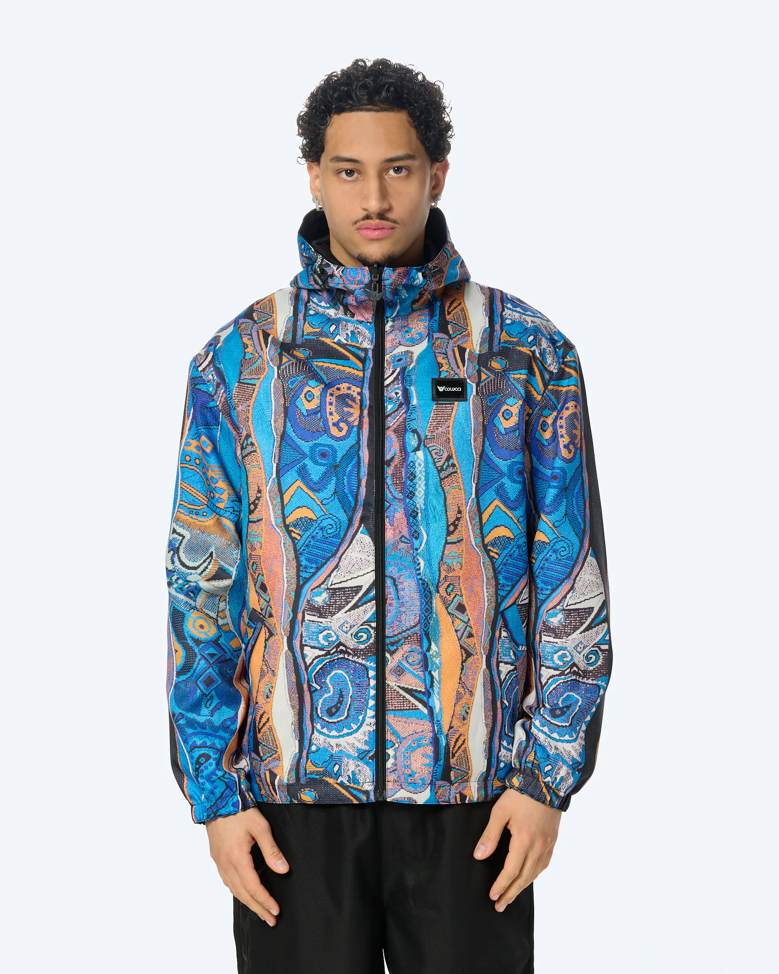 Colucci Reversible Signature Windbreaker AOP Blue Orange / Black