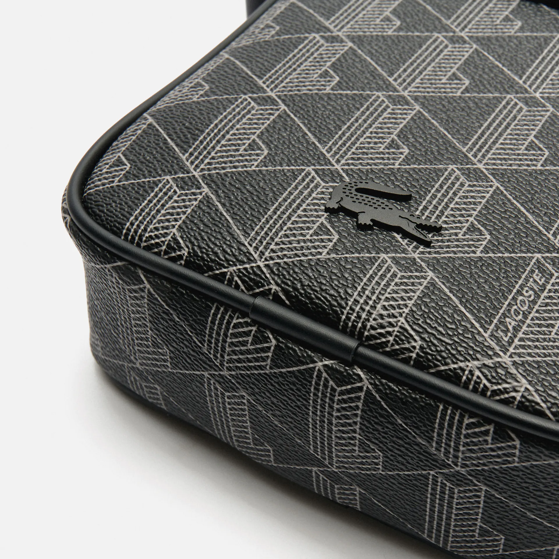 Lacoste The Blend Vertical Monogram Crossover Bag Black