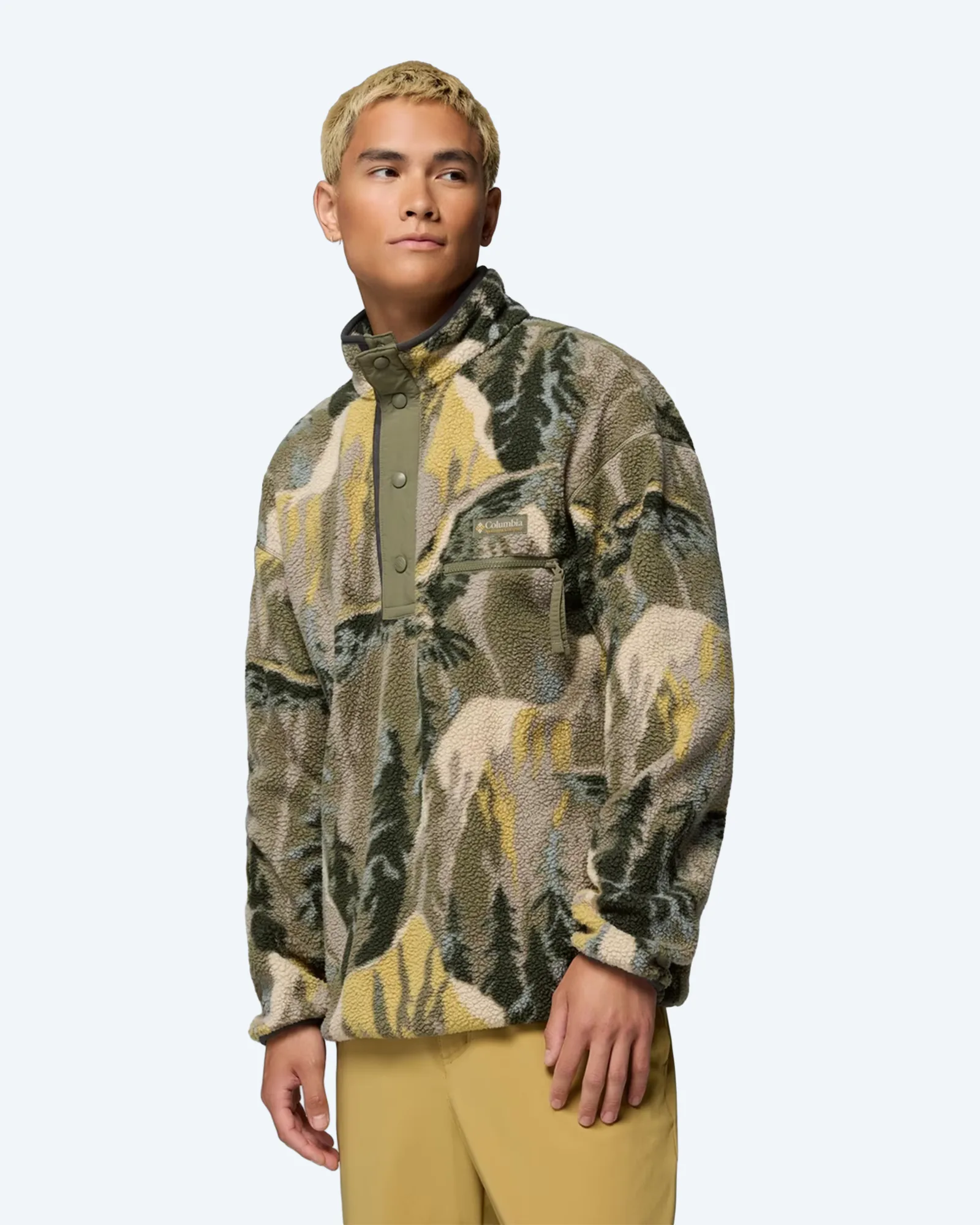 Helvetia™ II Printed Half Snap Fleece Stone Green Soa