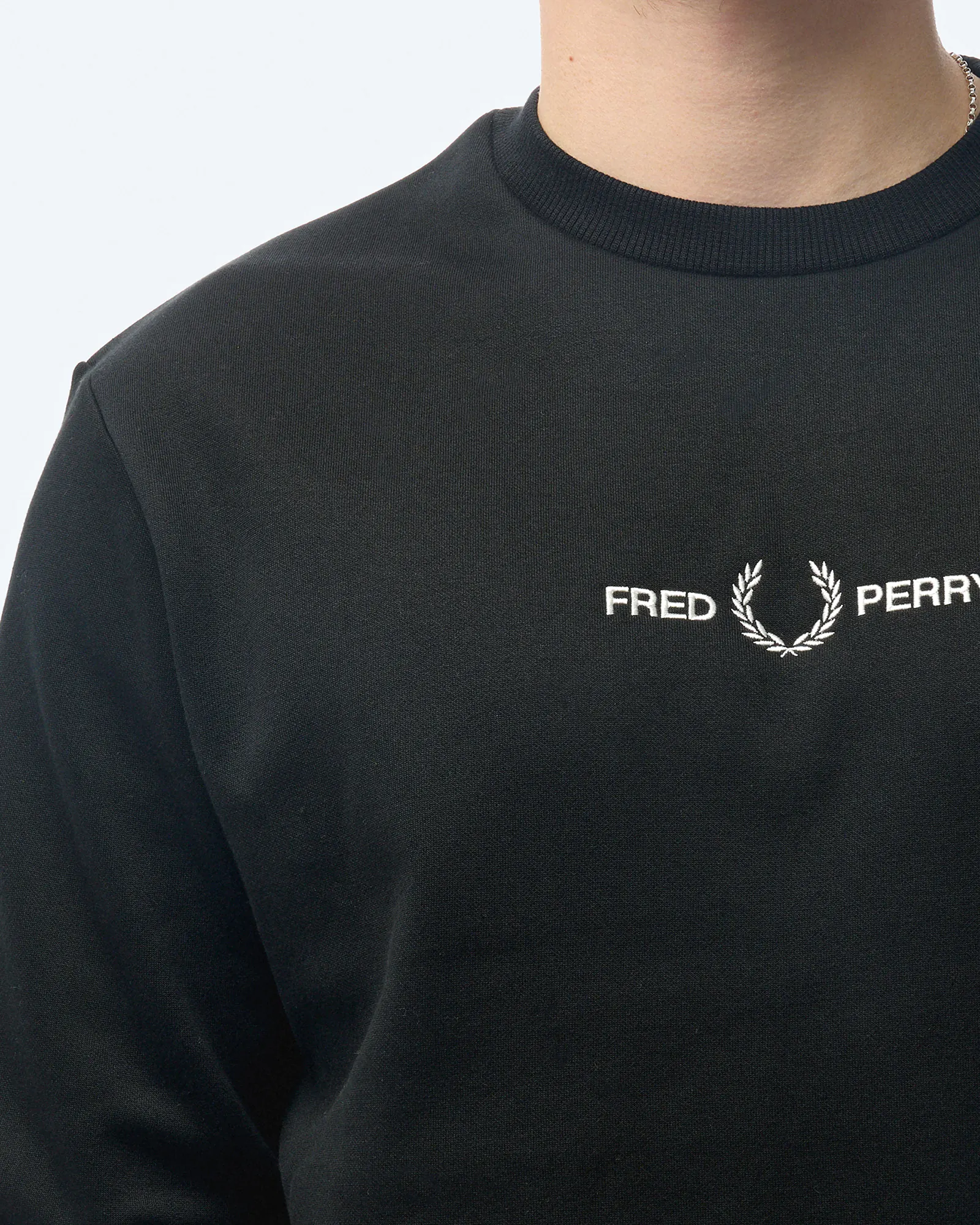 Fred Perry Embroidered Sweatshirt Black Fred Perry Embroidered Sweatshirt Black