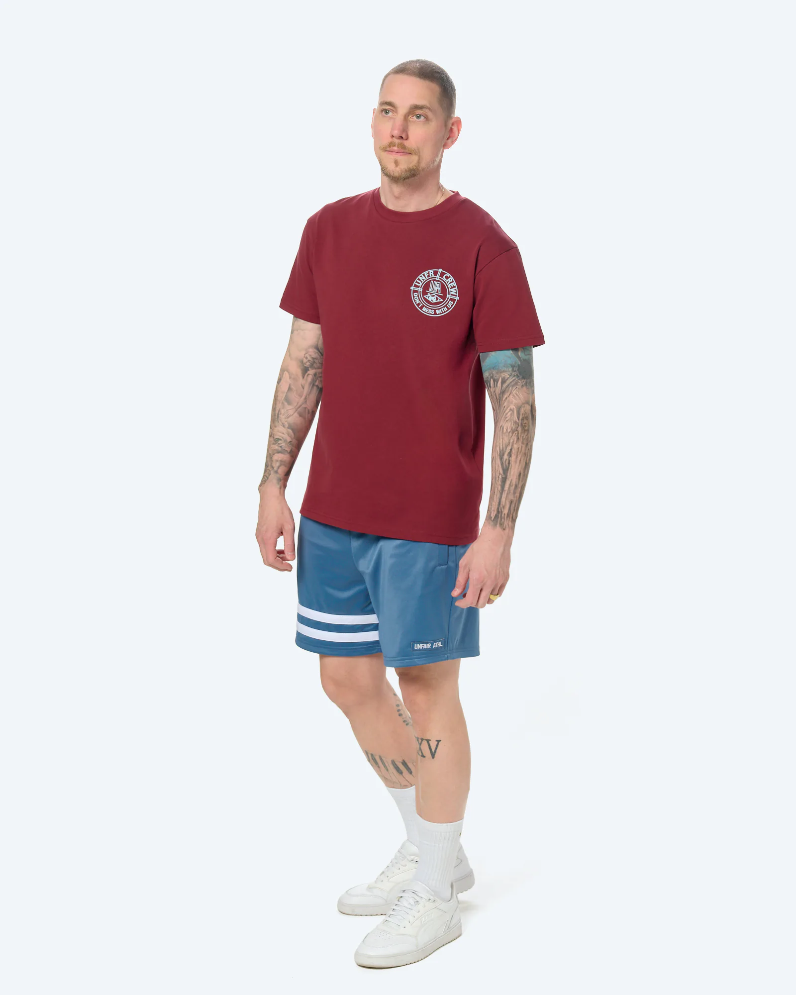 Unfair Athletics DMWU BP T-Shirt Burgundy/Skyblue