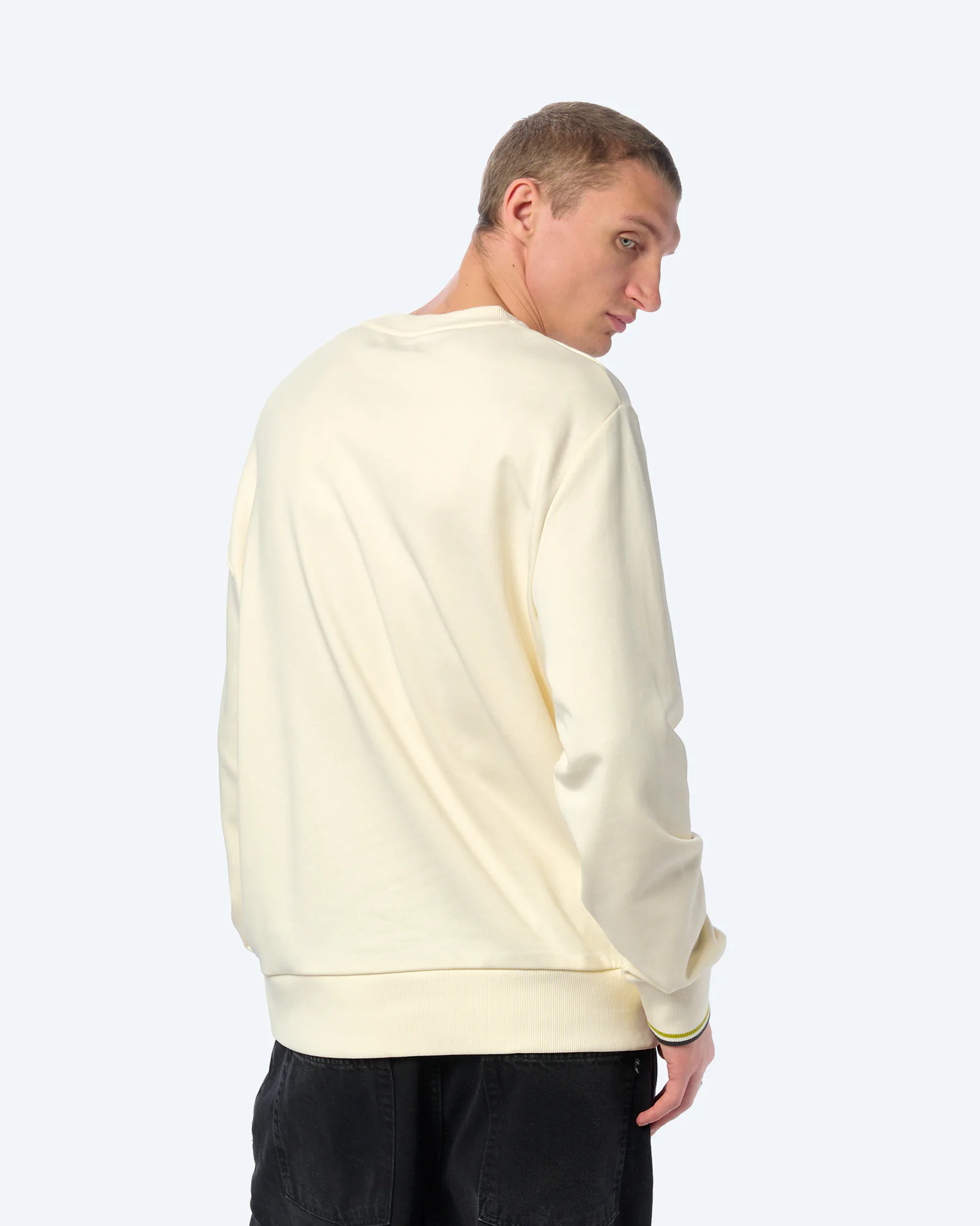 Fred Perry Crew Neck Sweatshirt Ecru/Tennisballgelb/Ankergrau