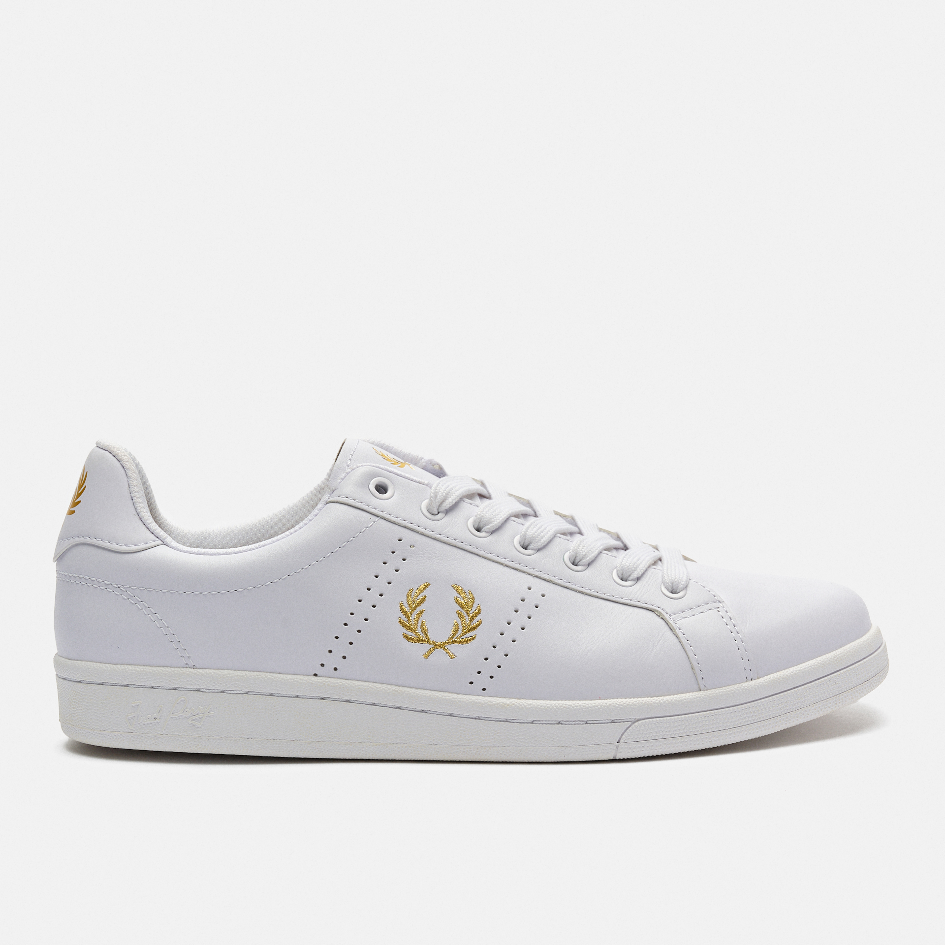 Fred Perry B721 Leather Sneakers White/Metallic Gold