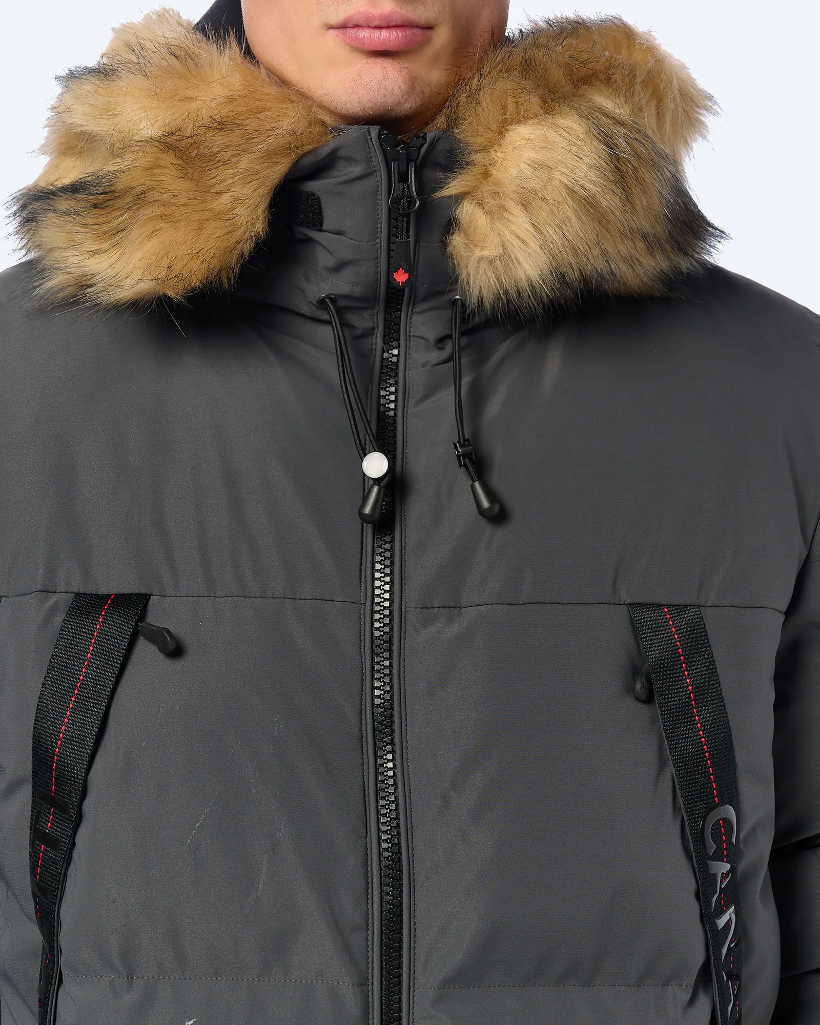 Zavetti Canada Navax Hooded Bomber Jacket Asphalt