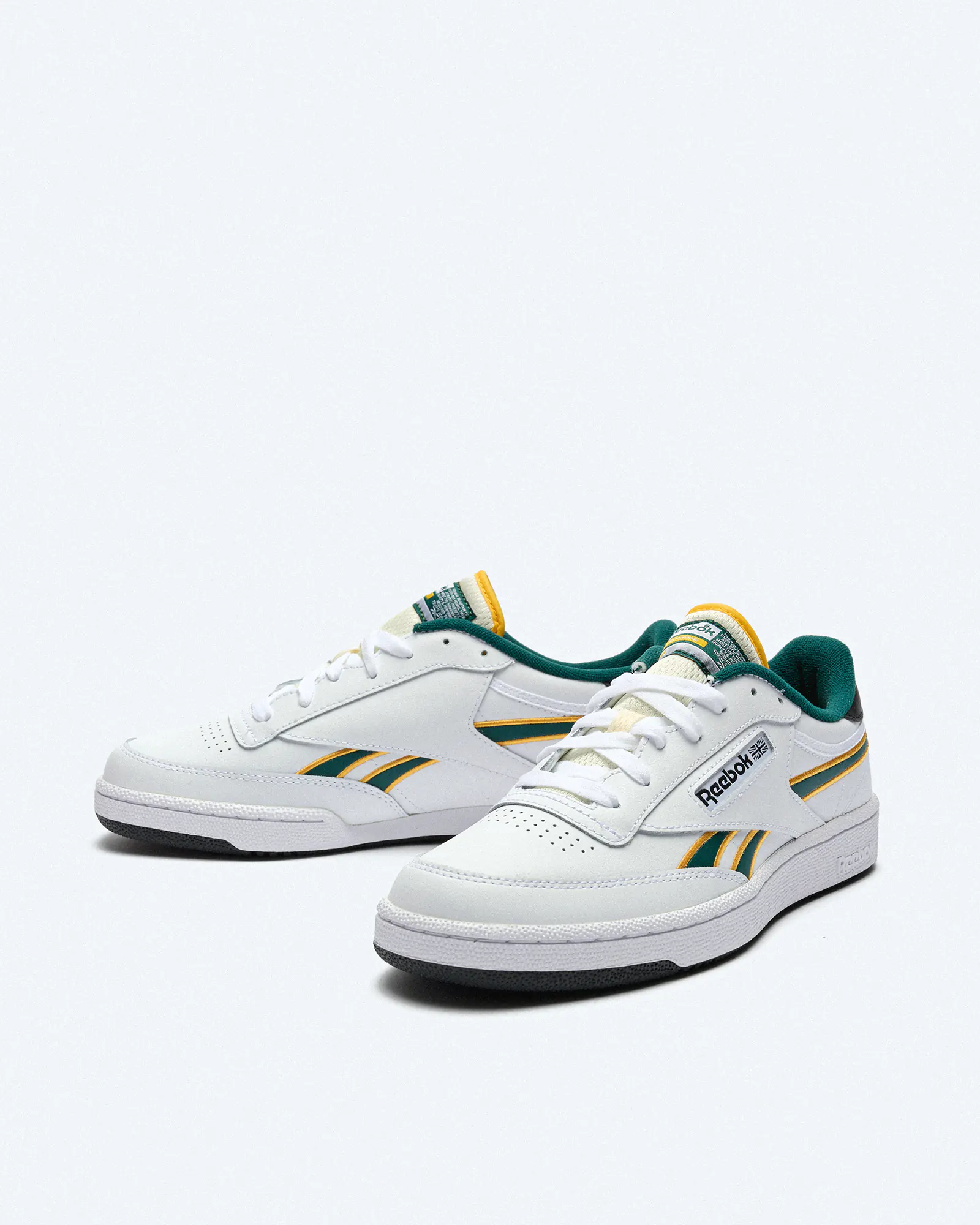 Reebok Club C Revenge Sneaker White/Fierce Gold/Collegiate Green Reebok Club C Revenge Sneaker White/Fierce Gold/Collegiate Green