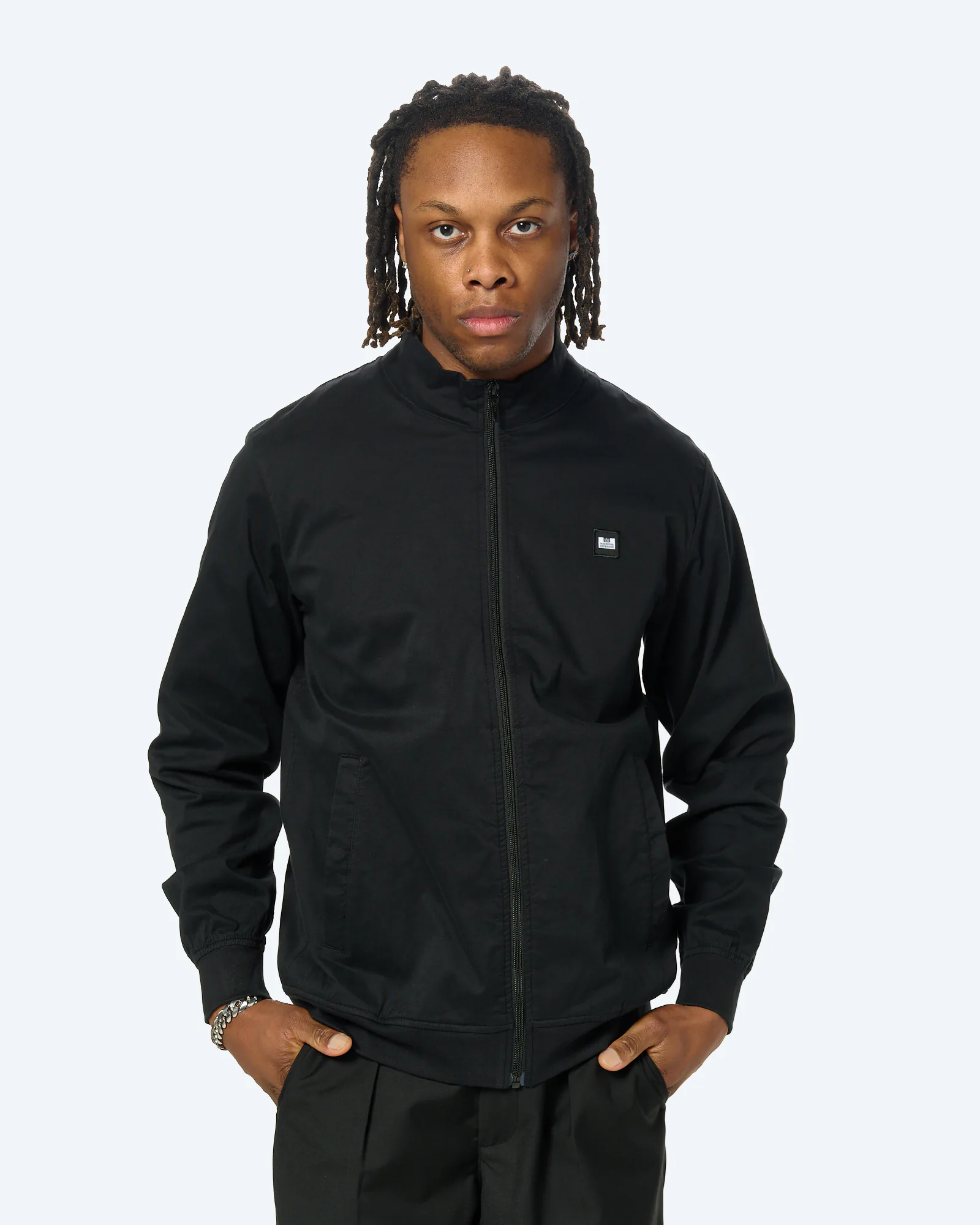 Weekend Offender Hemsley Track Top Cotton Black