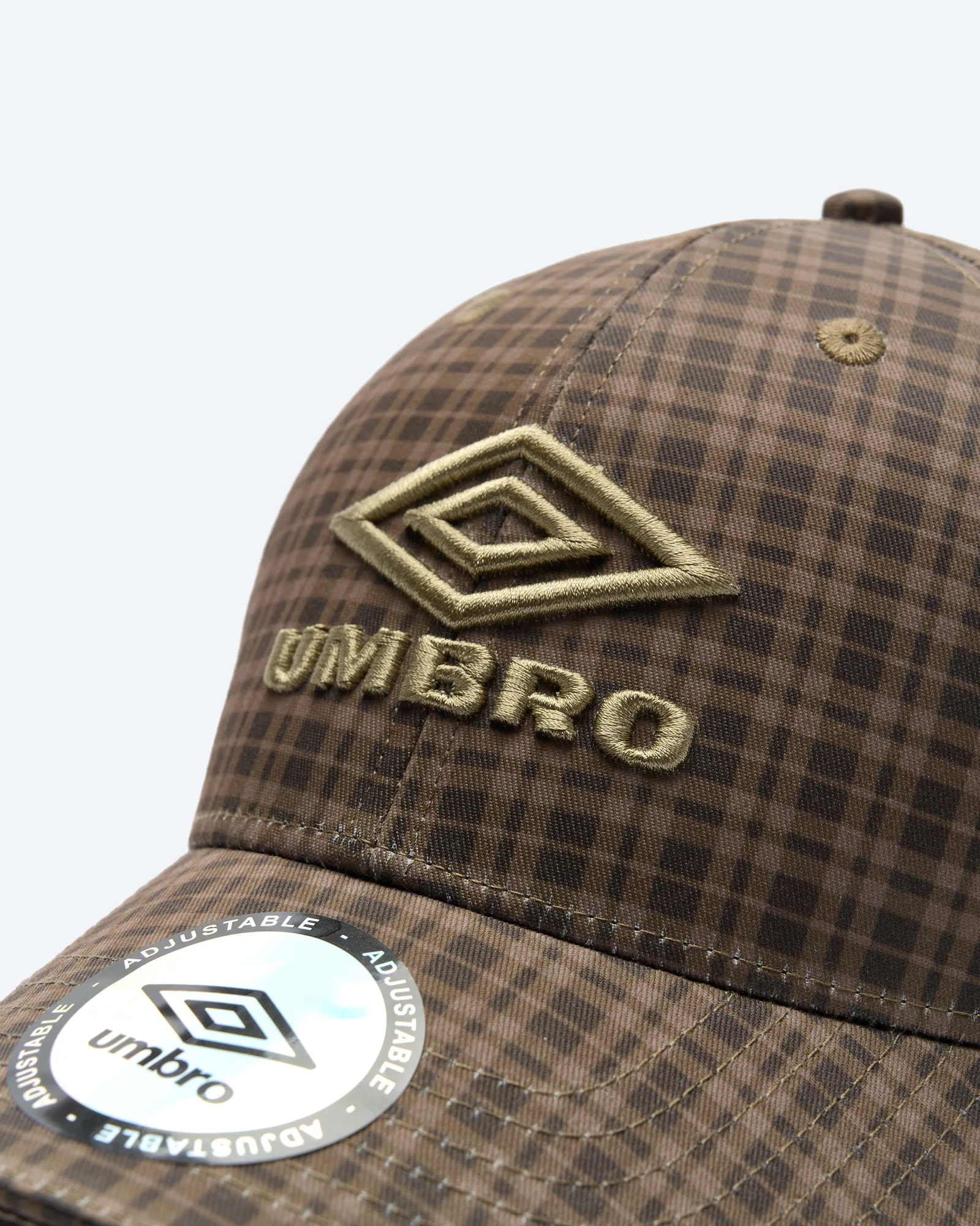 Check Print Cap Brown