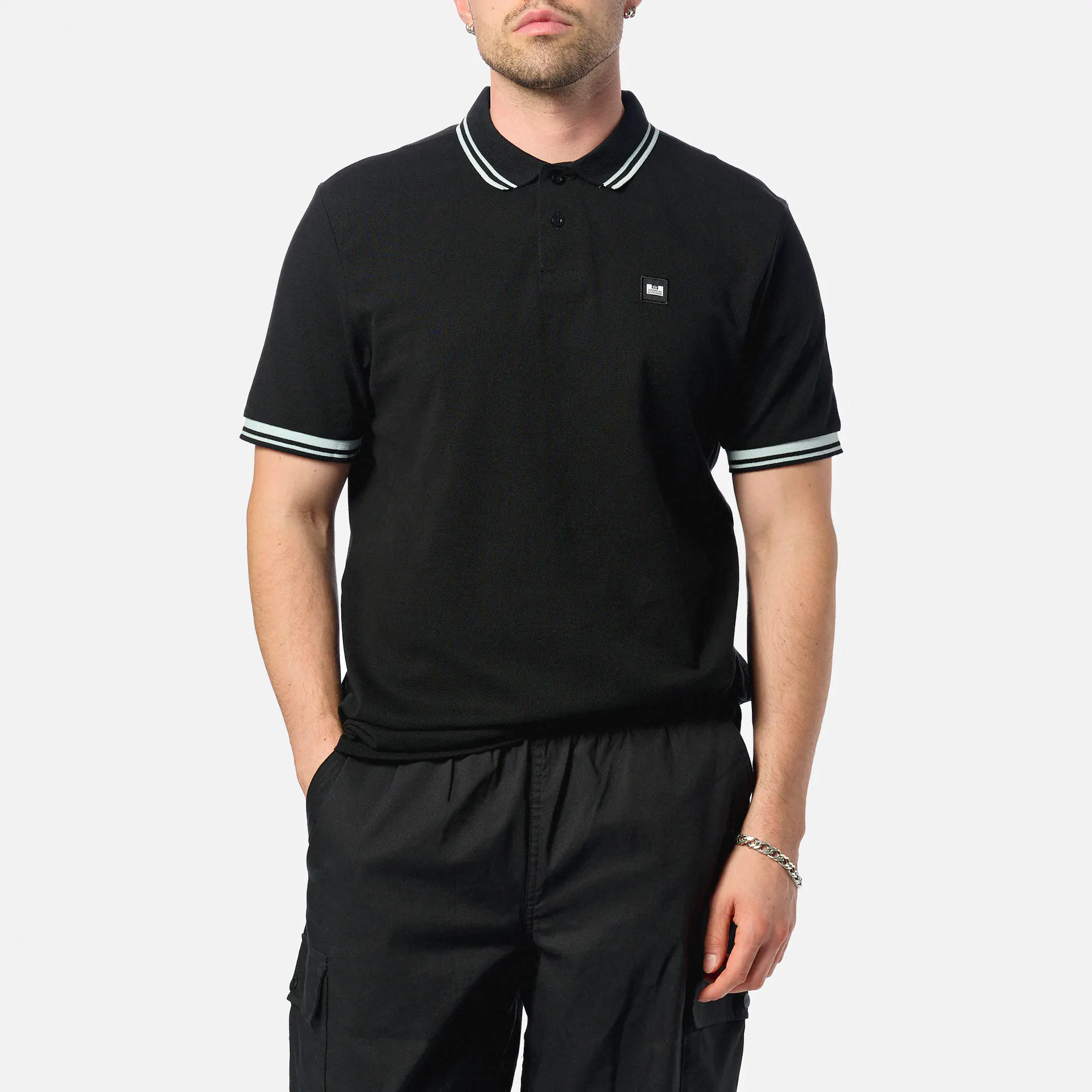 Weekend Offender Levanto Polo Shirt Black/Sea Spray Blue