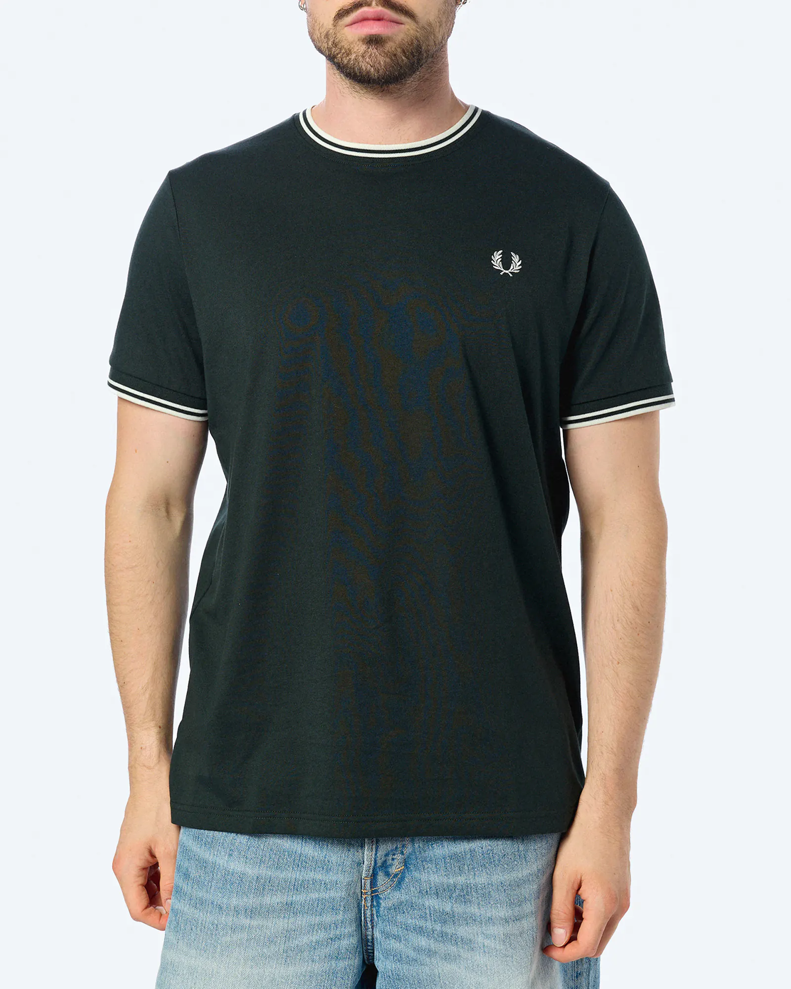 Fred Perry Twin Tipped T-Shirt Night Green/Snow White/Snow White