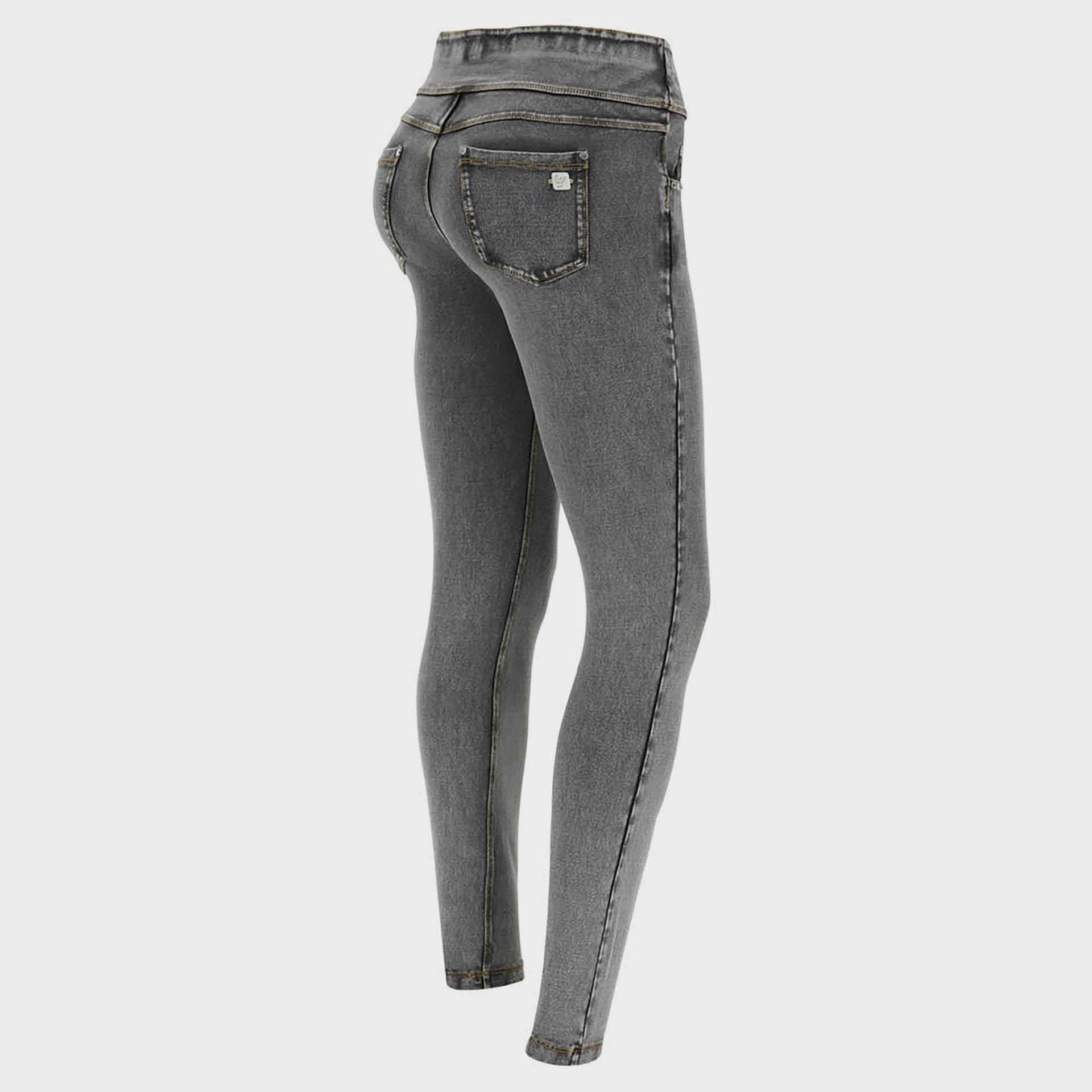 Freddy N.O.W.® Yoga Mid Waist Skinny Pant Washed Grey/Yellow Seam