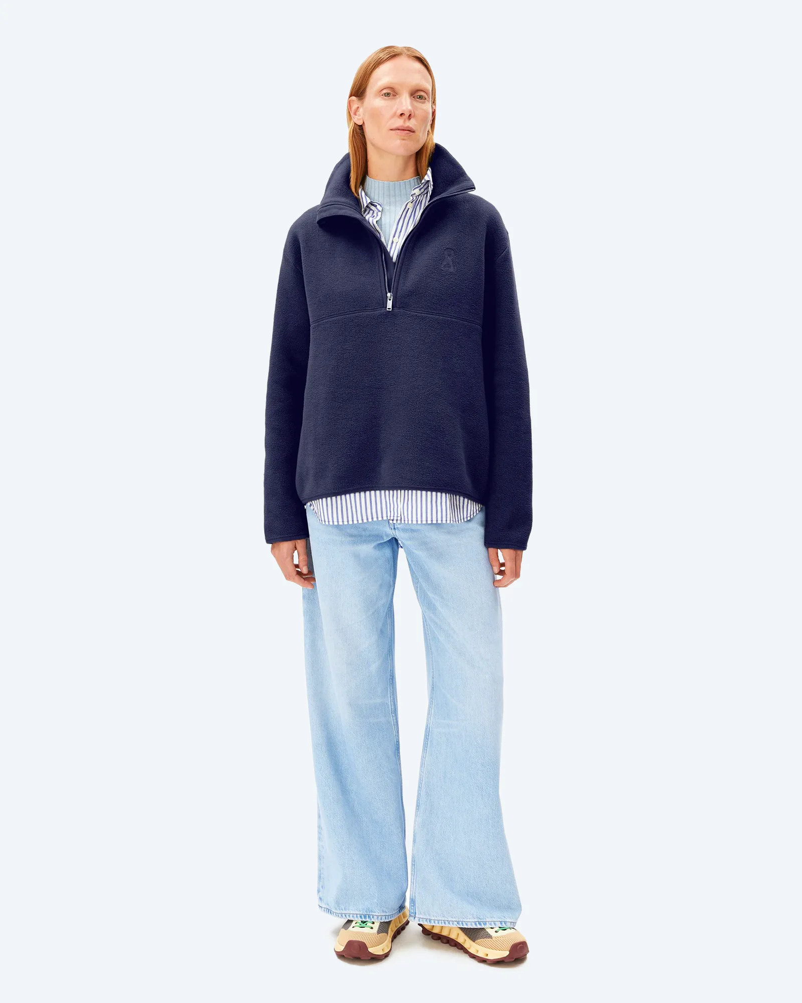 ARMEDANGELS HAARLEENAA COTTON FLEECE Sweatshirt Tinted Navy