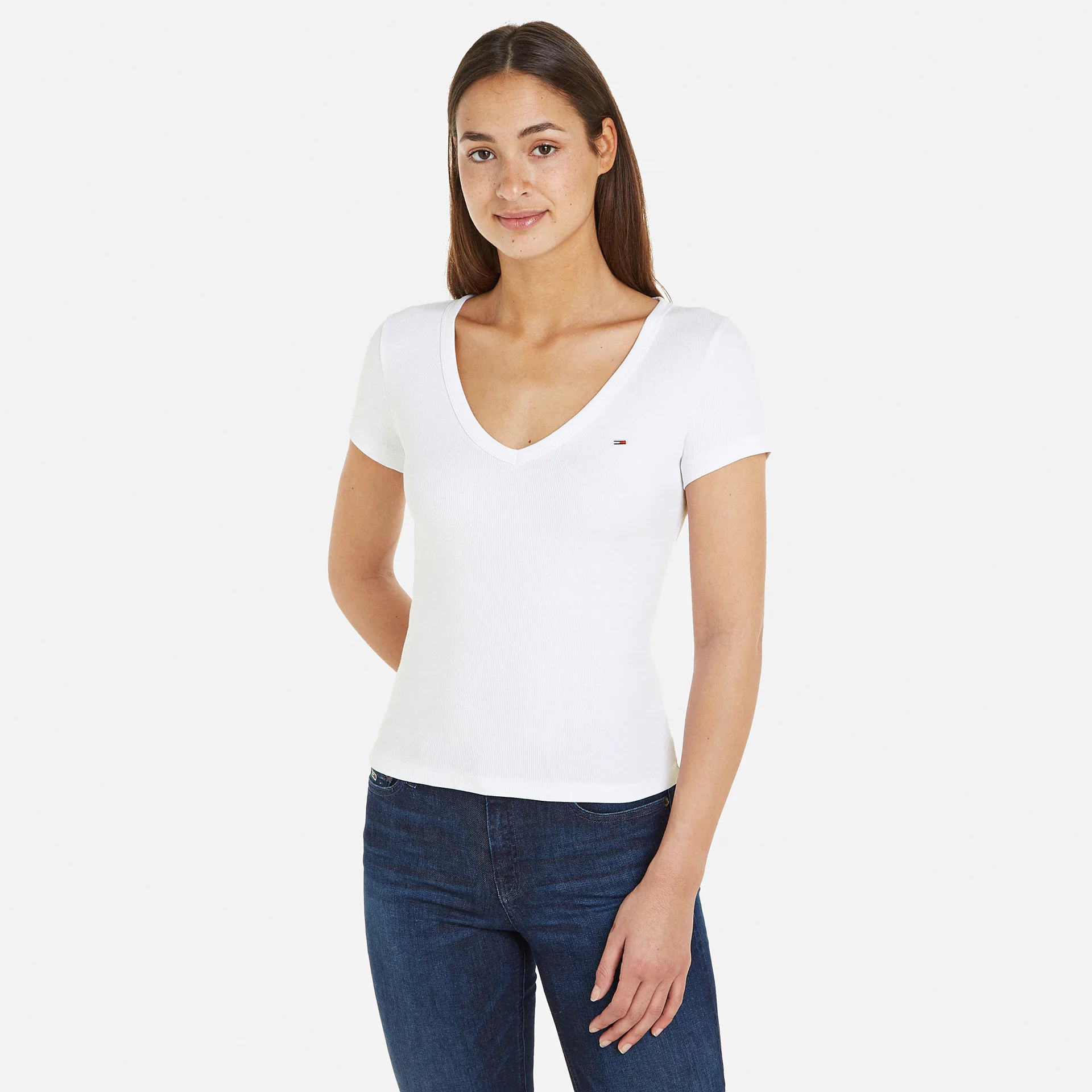 Tommy Jeans Essential Rib T-Shirt White