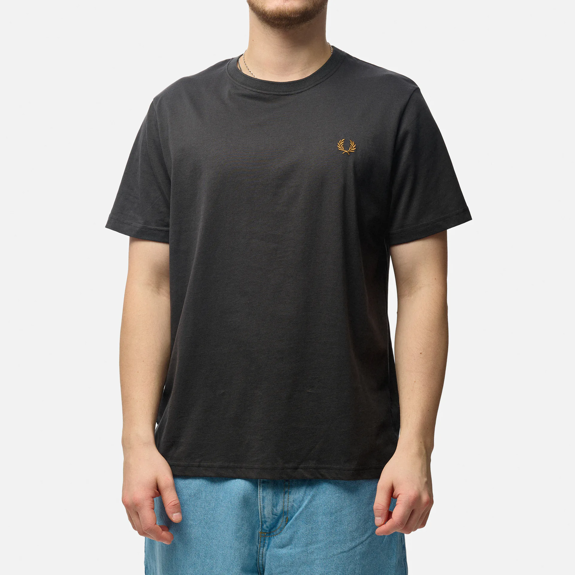 Fred Perry Crew Neck T-Shirt Anchor Grey/ Dark Caramel