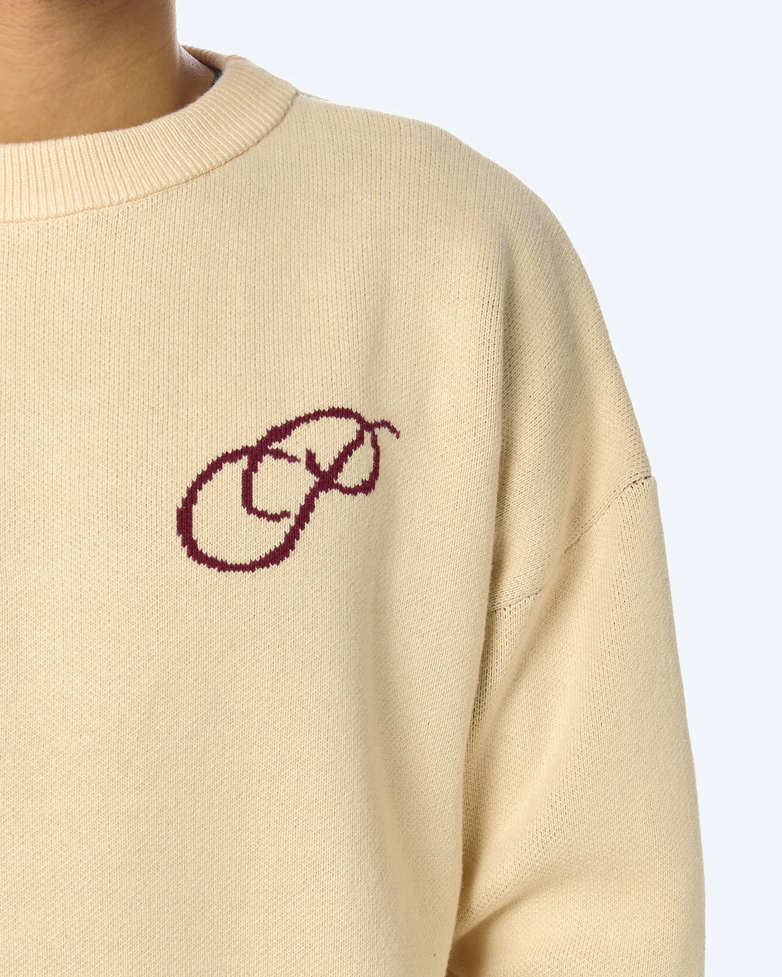 Prohibited Initial Knit Sweater Cream