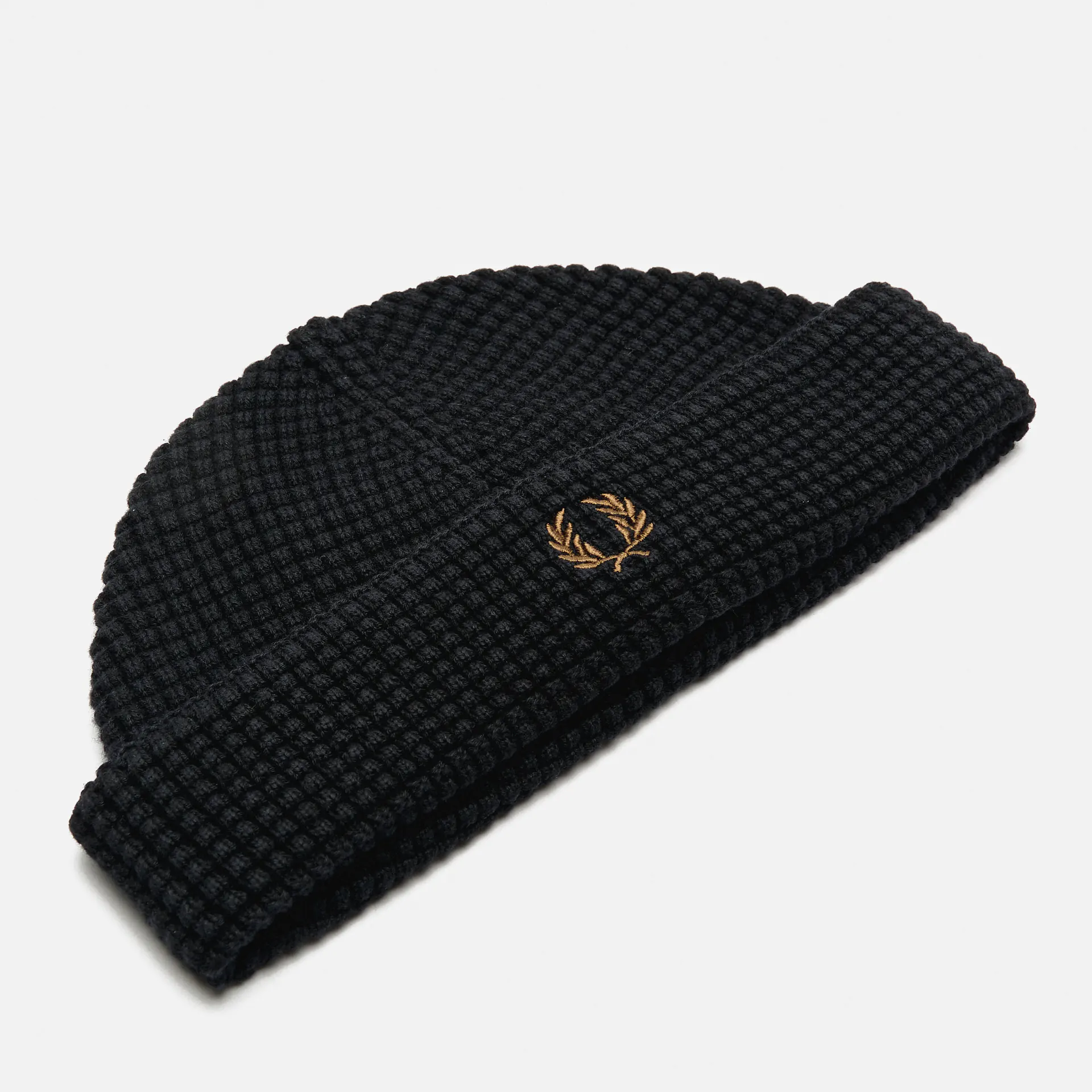 Fred Perry Waffle Beanie Black