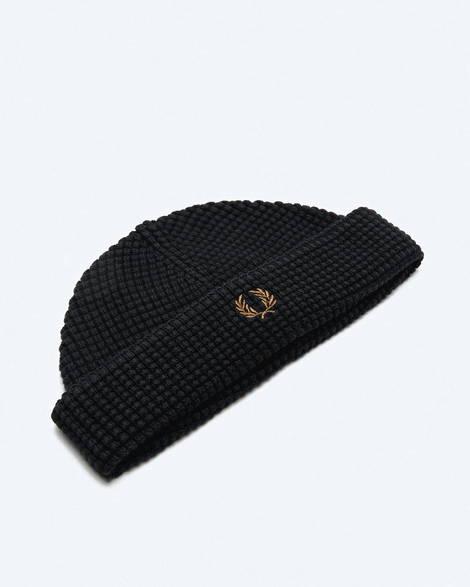 Fred Perry Waffle Beanie Black Fred Perry Waffle Beanie Black