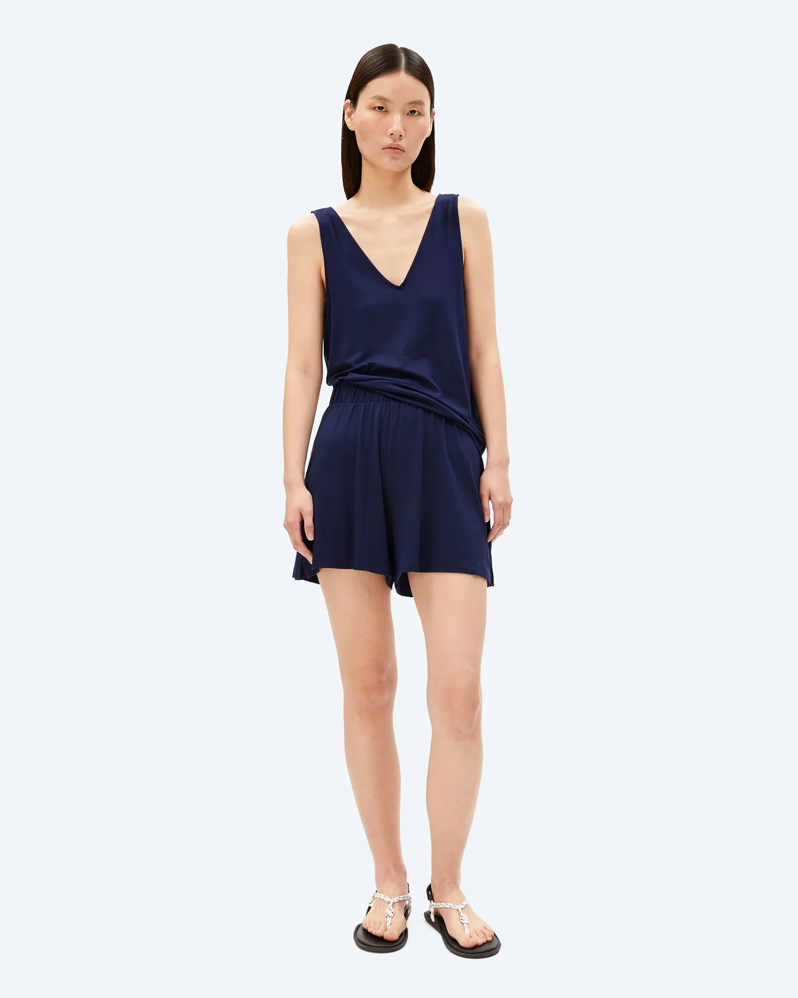 ARMEDANGELS RELAXED JERSEY SHORTS Tinted Navy