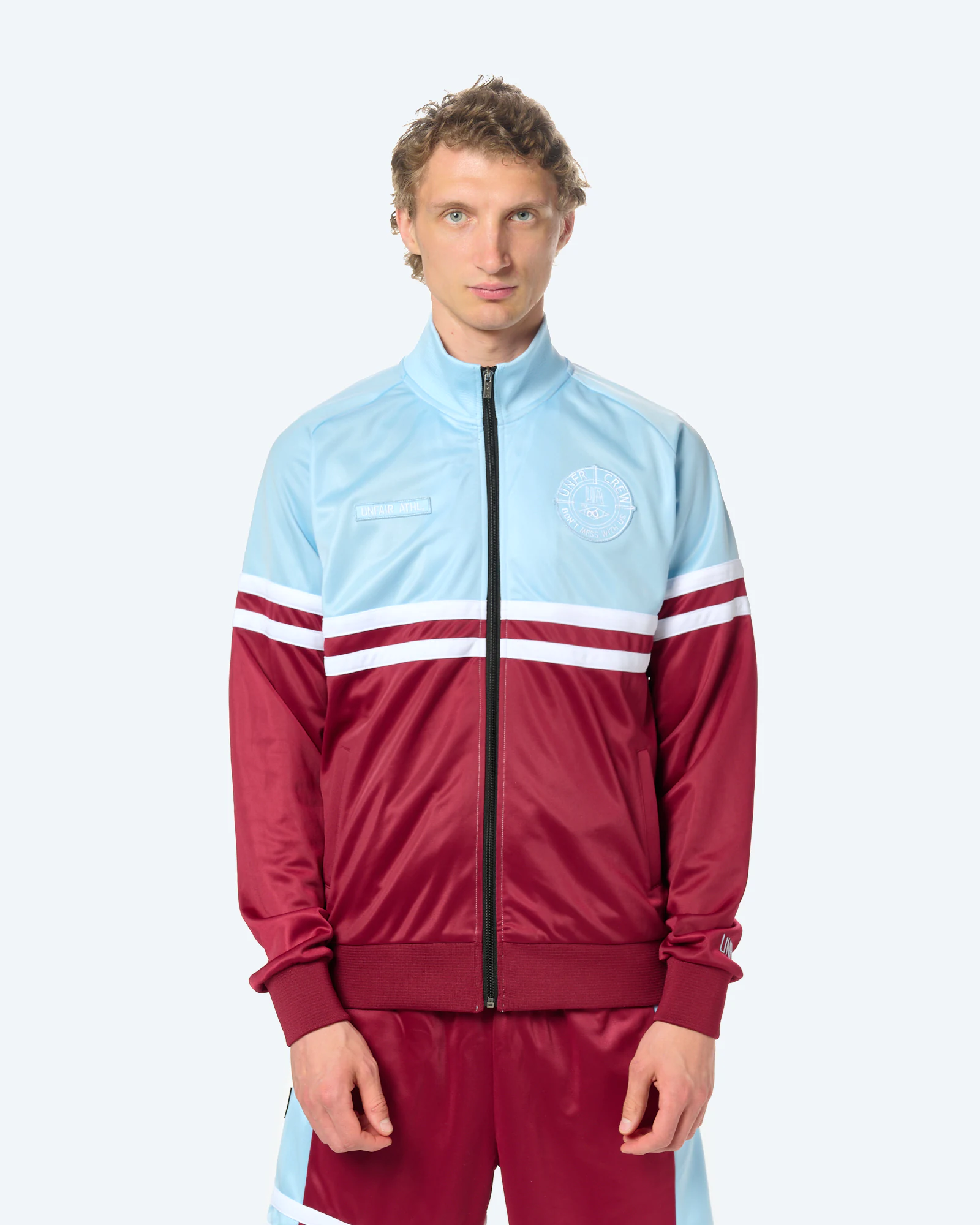 Unfair Athletics DMWU Tracktop Burgundy/Skyblue