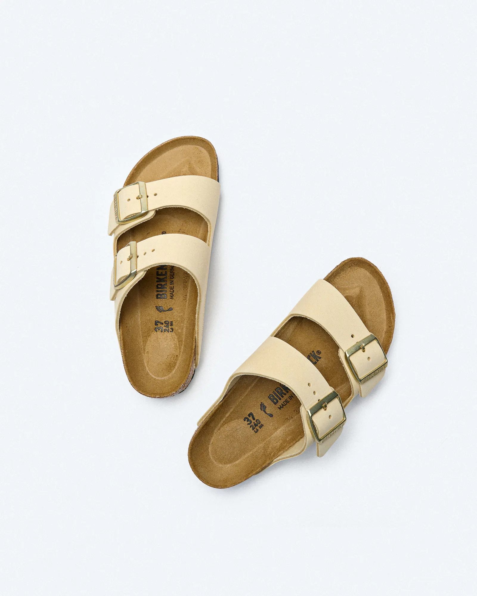 Birkenstock Arizona Nubuk Leather Sandals Narrow Ecru