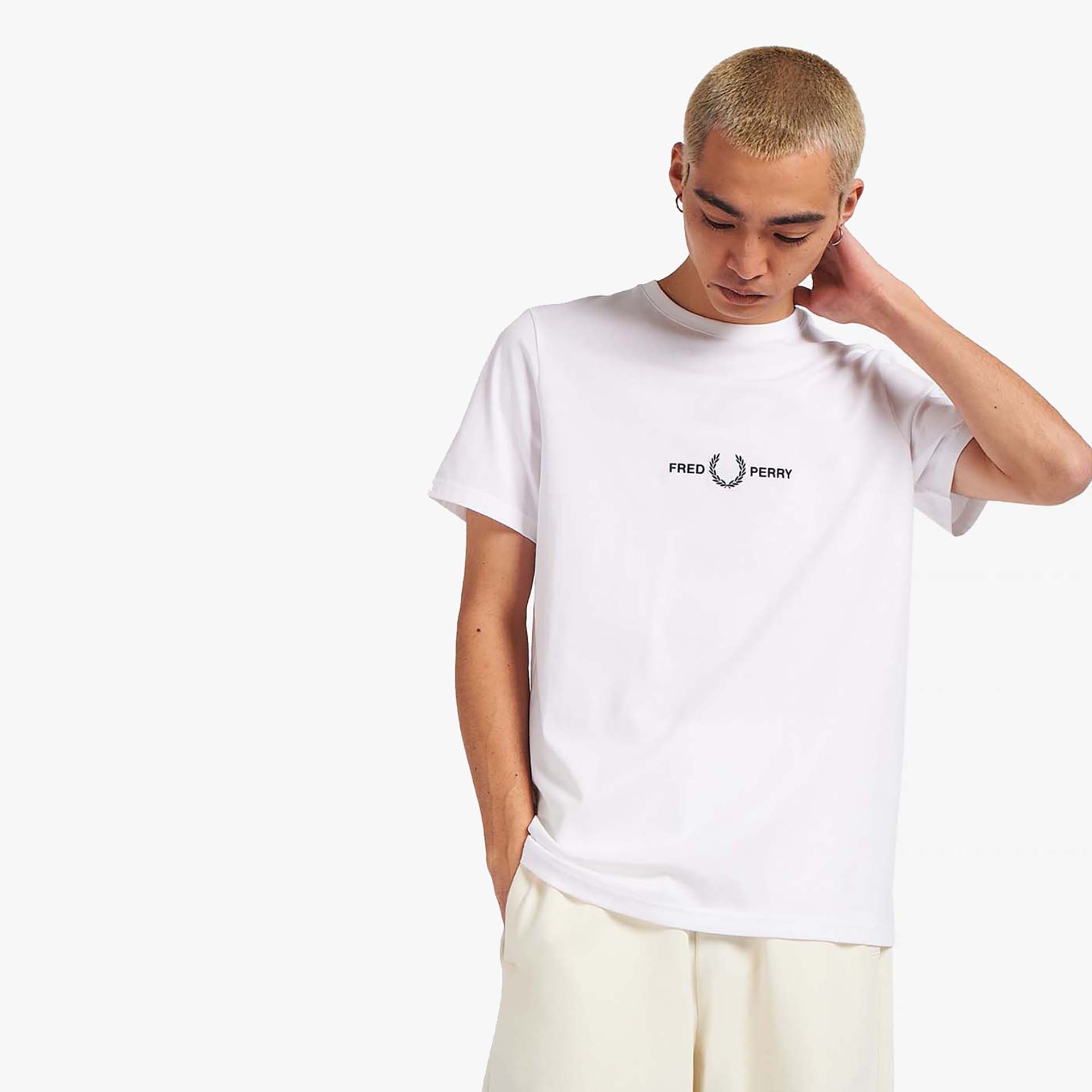 Fred Perry Embroidered T-Shirt White