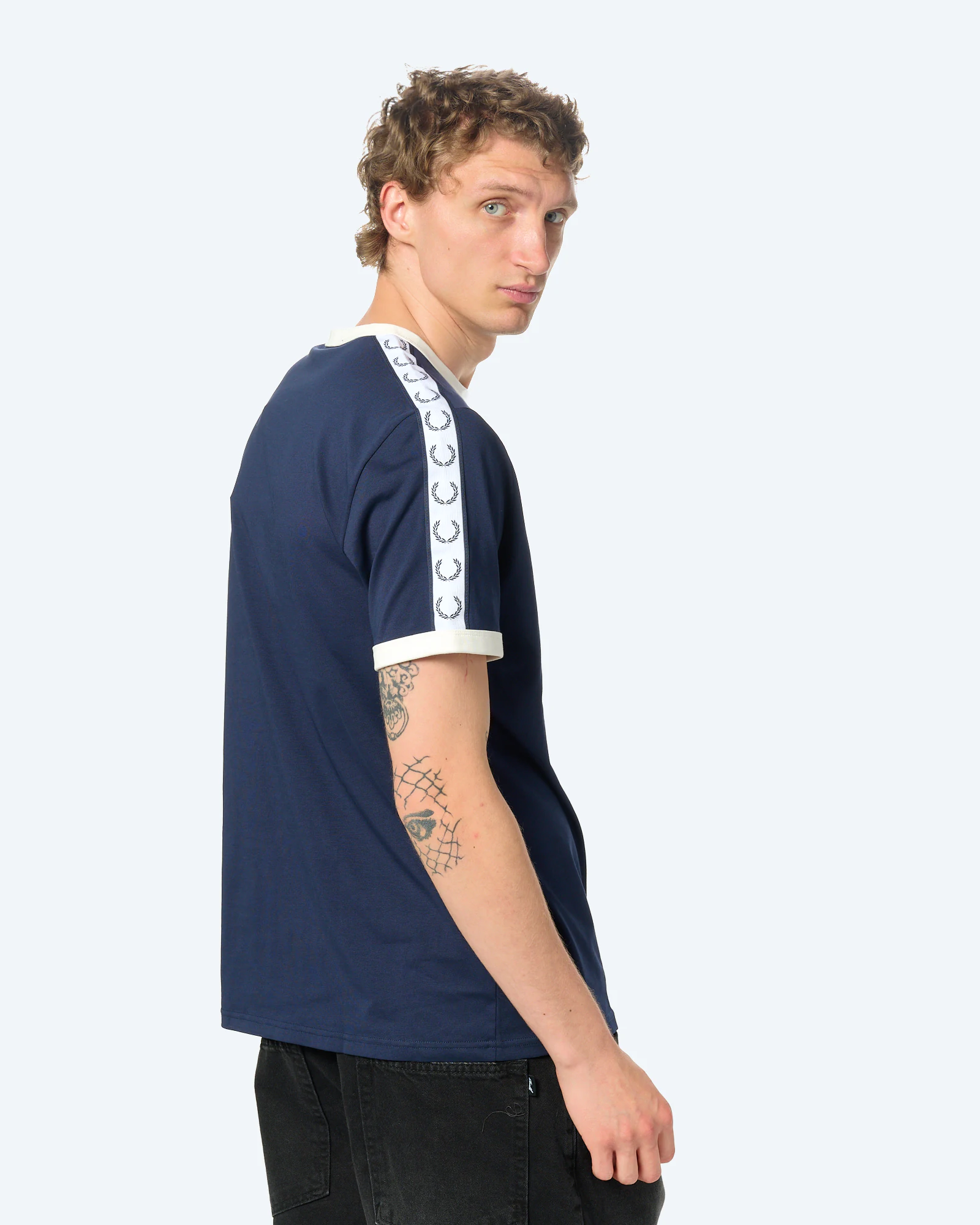 Taped Ringer T-Shirt Carbon Blue