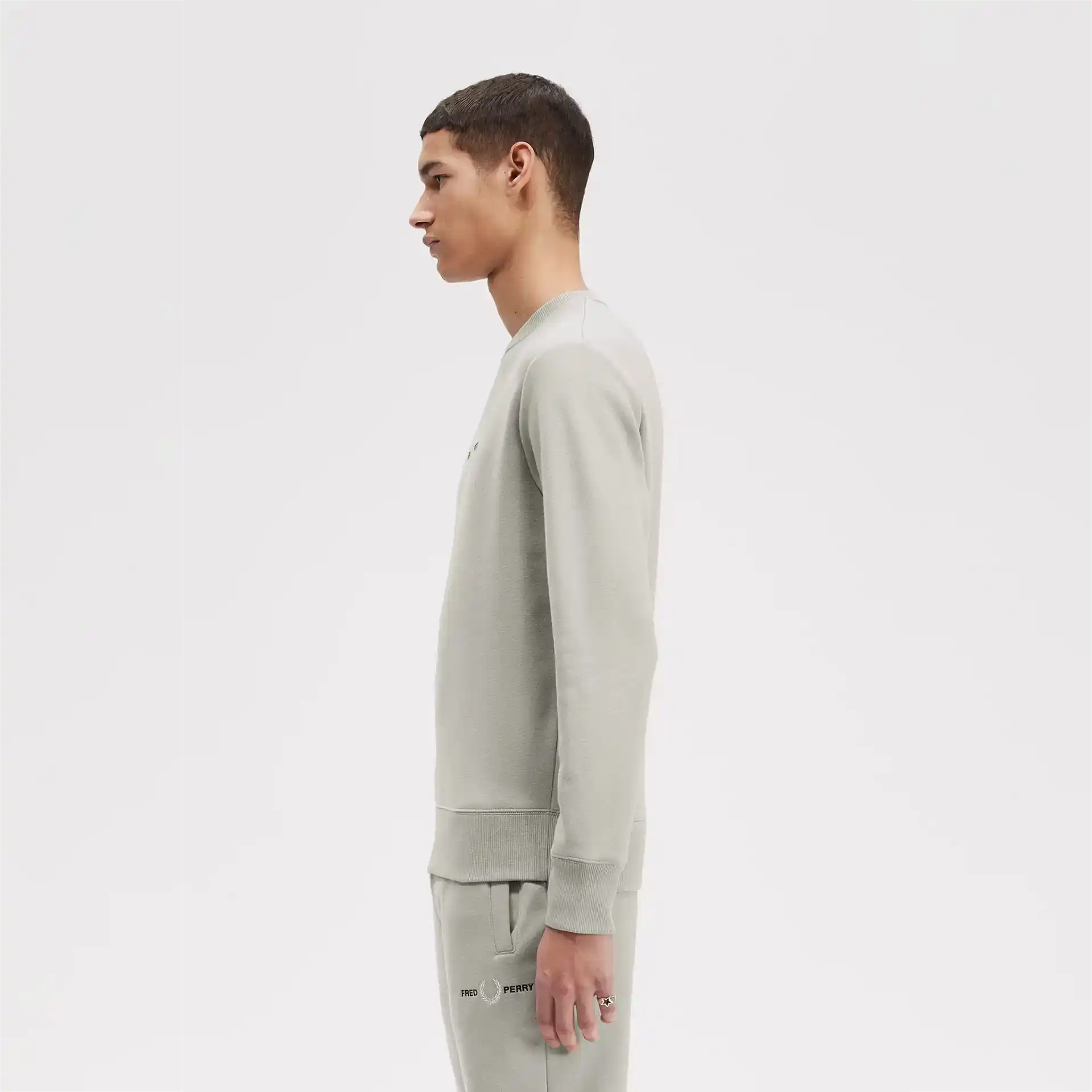Fred Perry Embroidered Sweatshirt Limestone