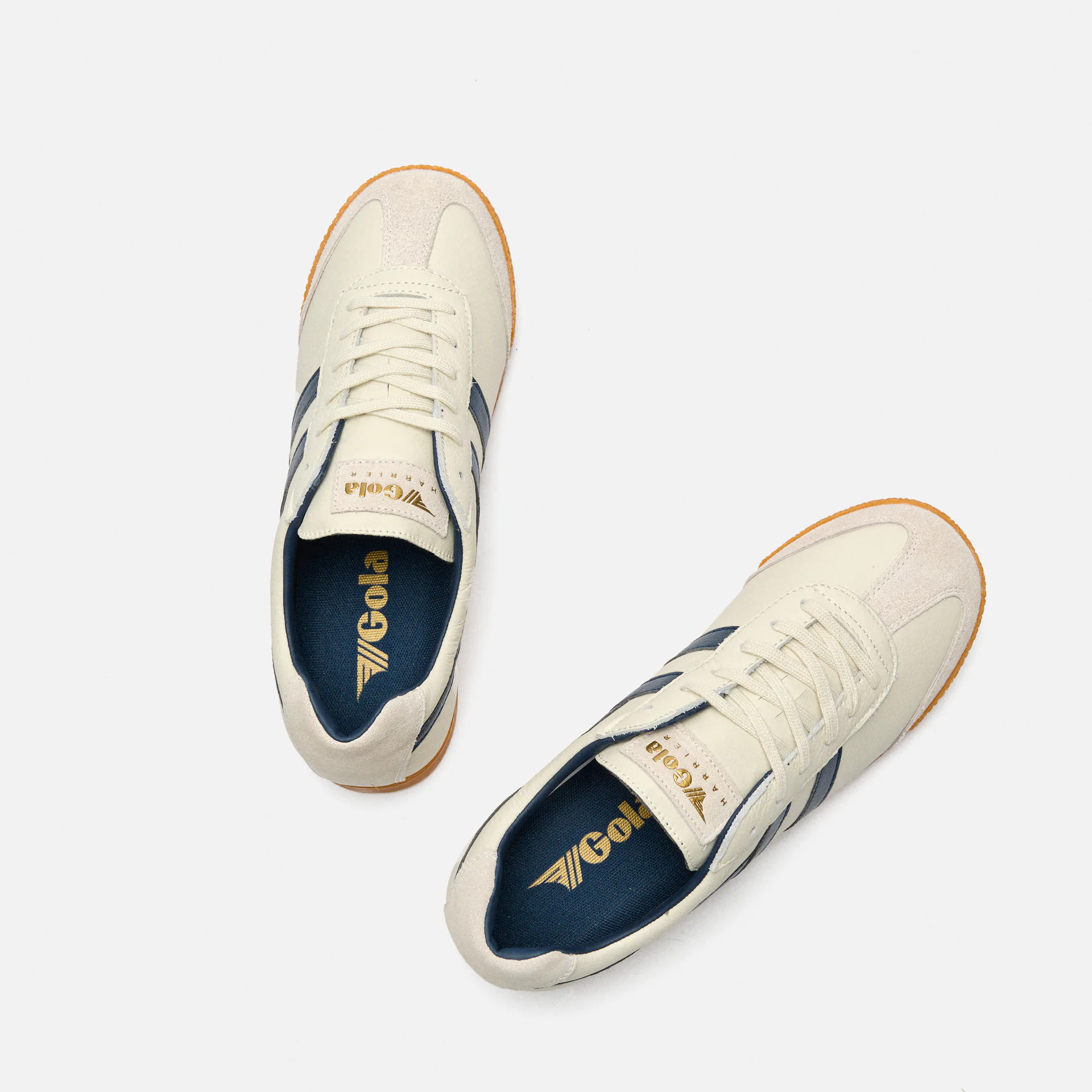 Gola Harrier Leather Sneaker Off White/Navy/Navy