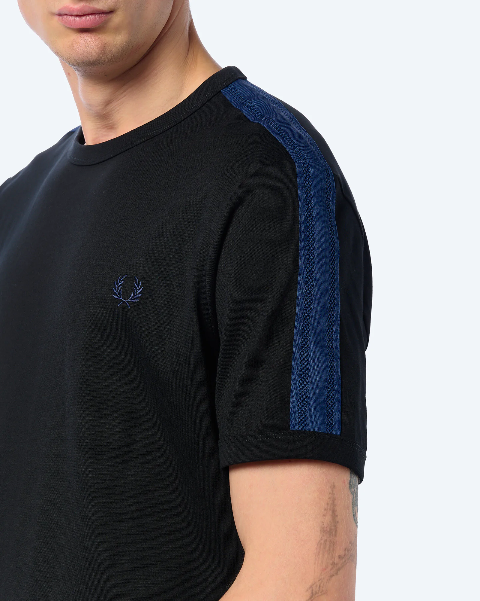 Fred Perry Mesh Taped Ringer T-Shirt Black