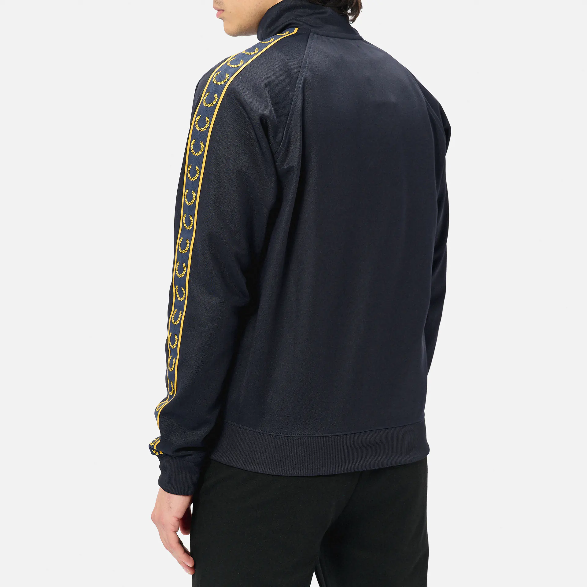 Fred Perry Contrast Tape Track Jacket Navy/Honeycomb