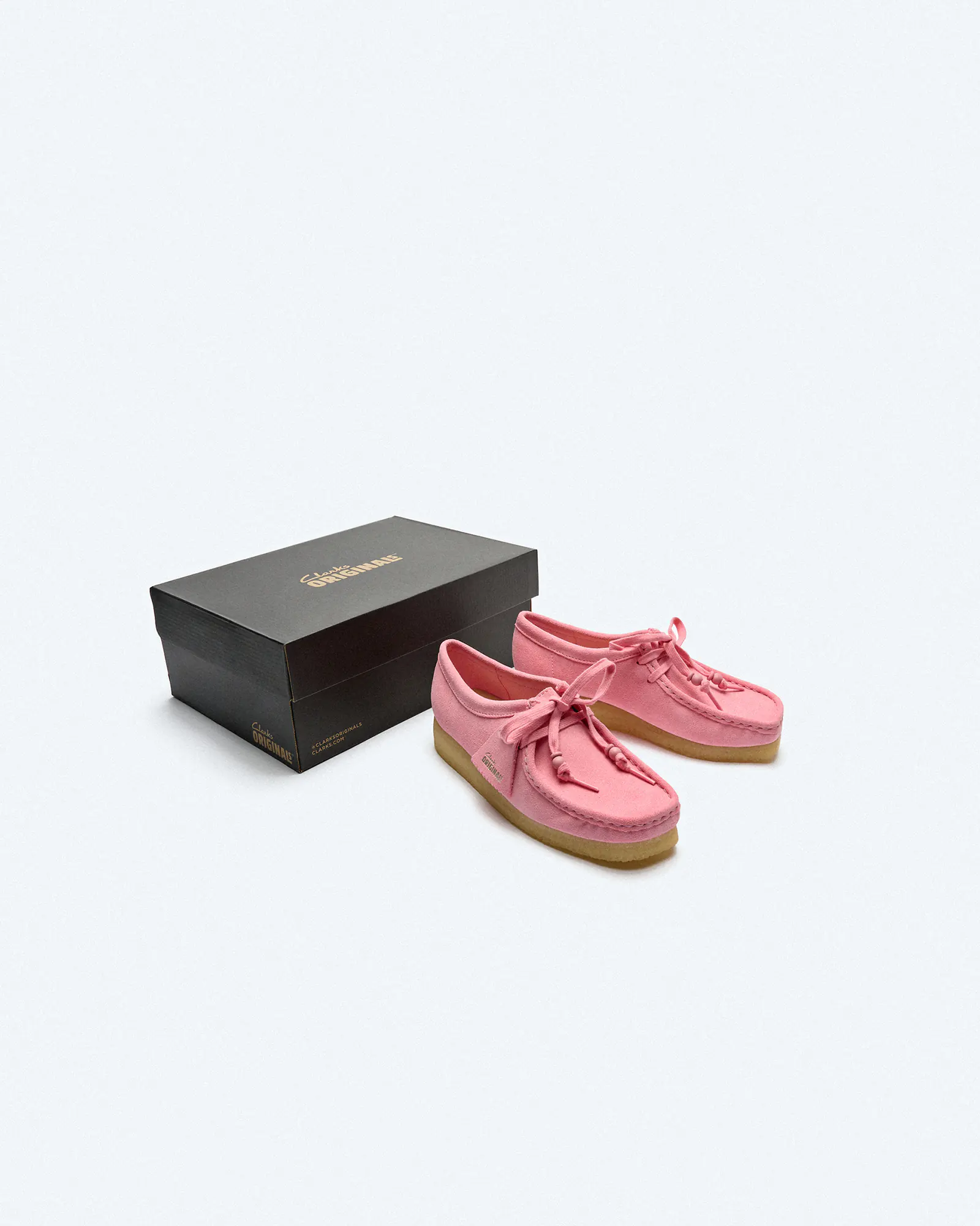 Clarks Women's Wallabee Suede Shoes Candy Pink