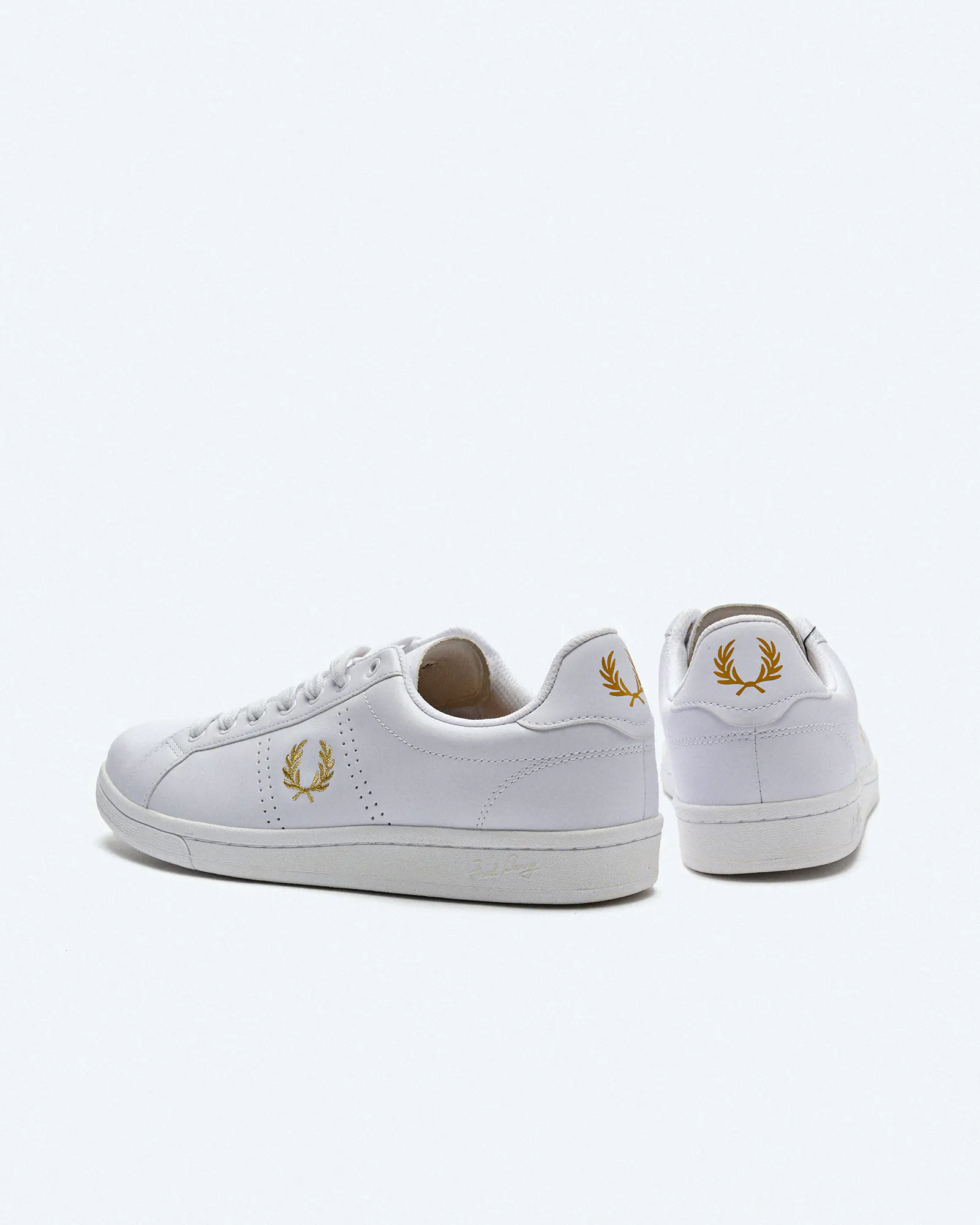 Fred Perry B721 Leather Sneakers White/Metallic Gold