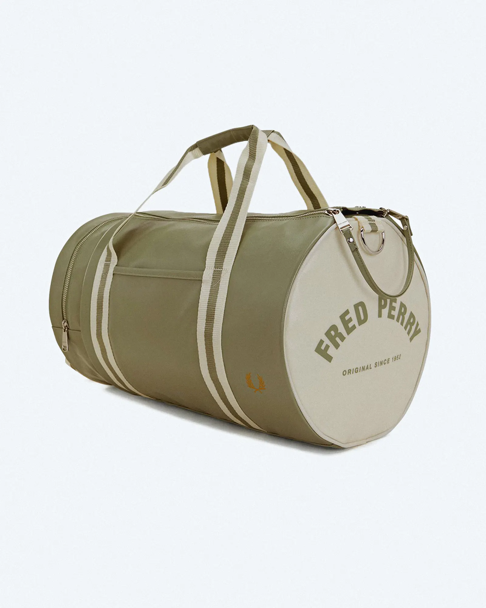 Fred Perry Classic Barrel Bag Olive Mint Fred Perry Classic Barrel Bag Olive Mint