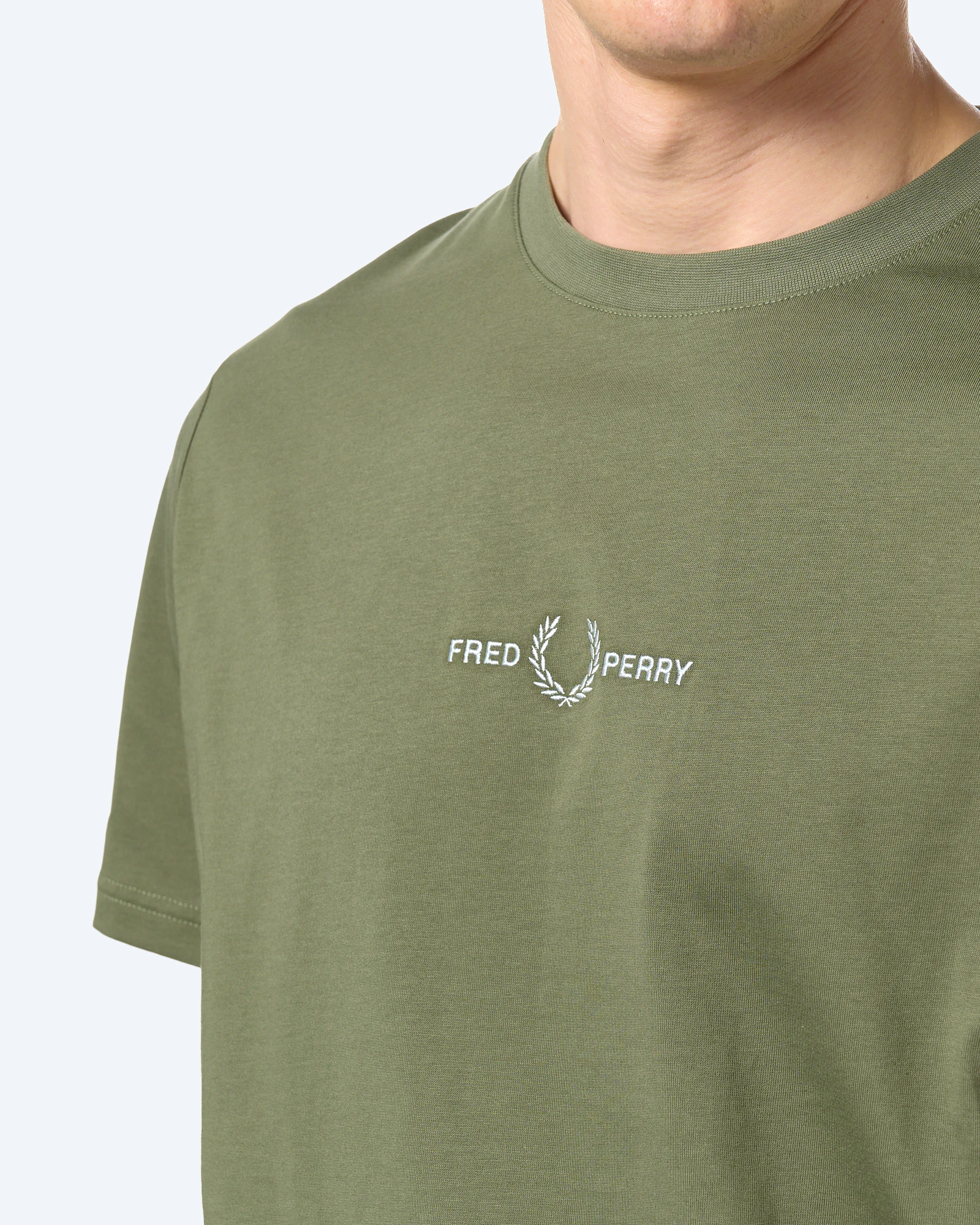Fred Perry Embroidered T-Shirt Laurel Wreath Green 