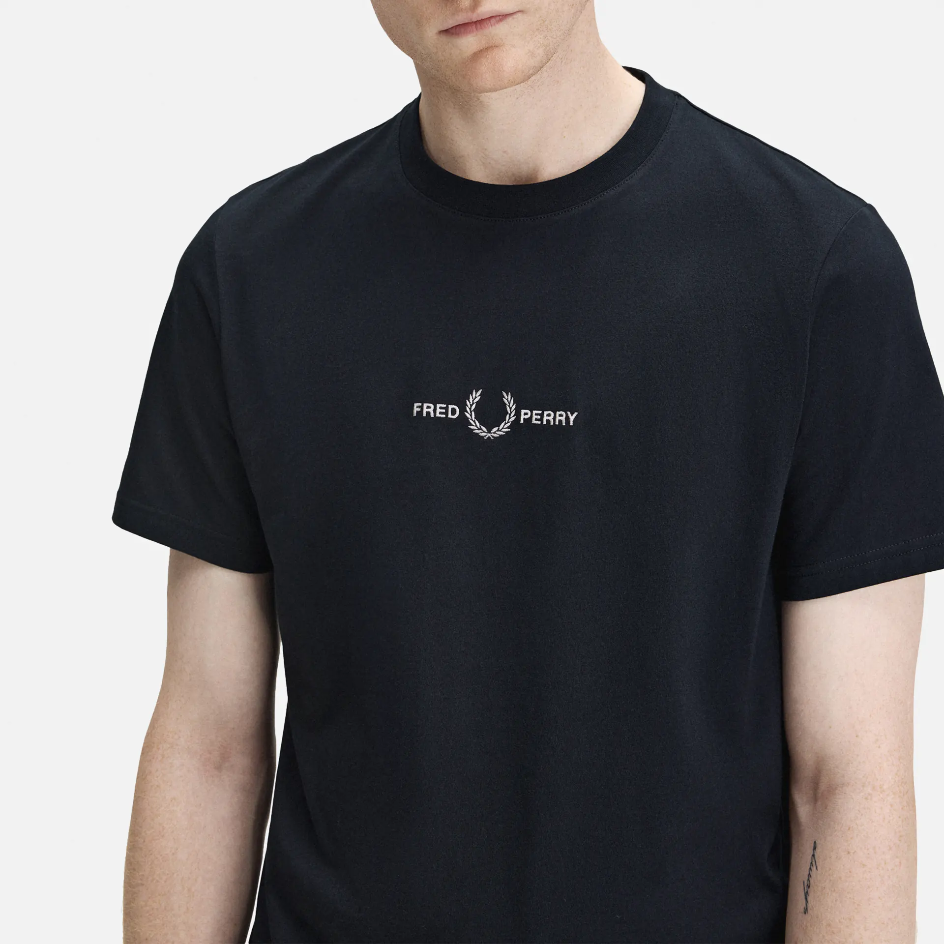 Fred Perry Embroidered T-Shirt Navy