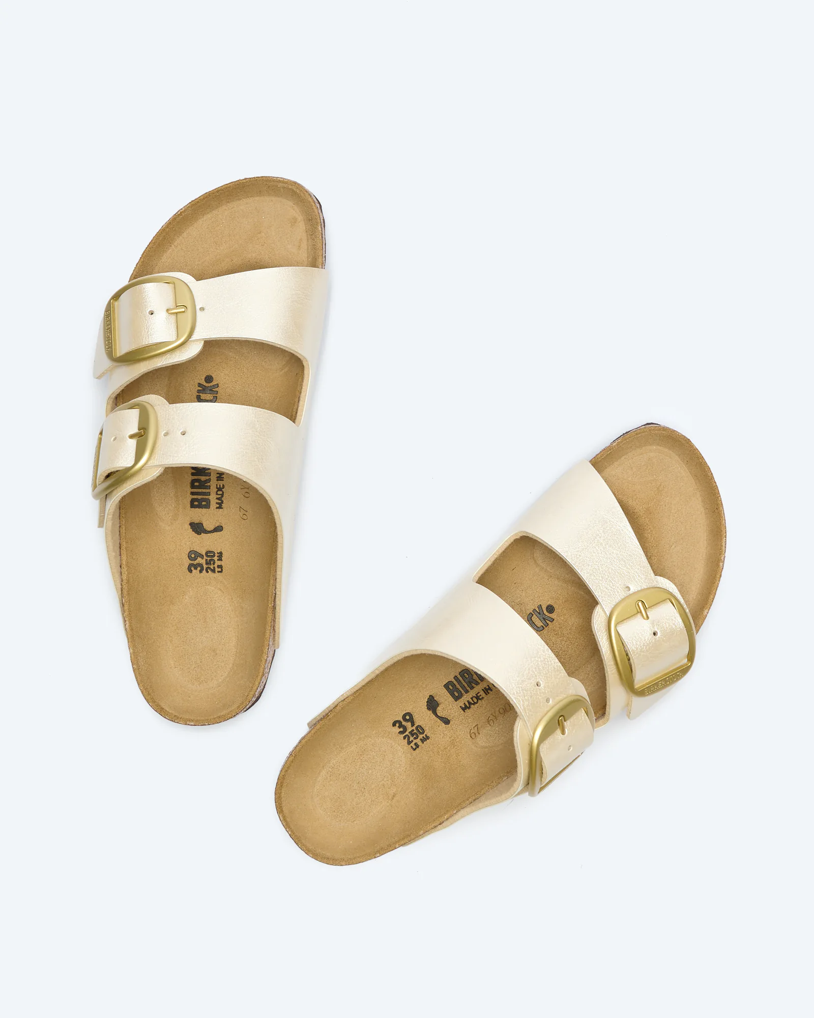 Birkenstock Arizona Big Buckle Birko-Flor Sandals Graceful Pearl White