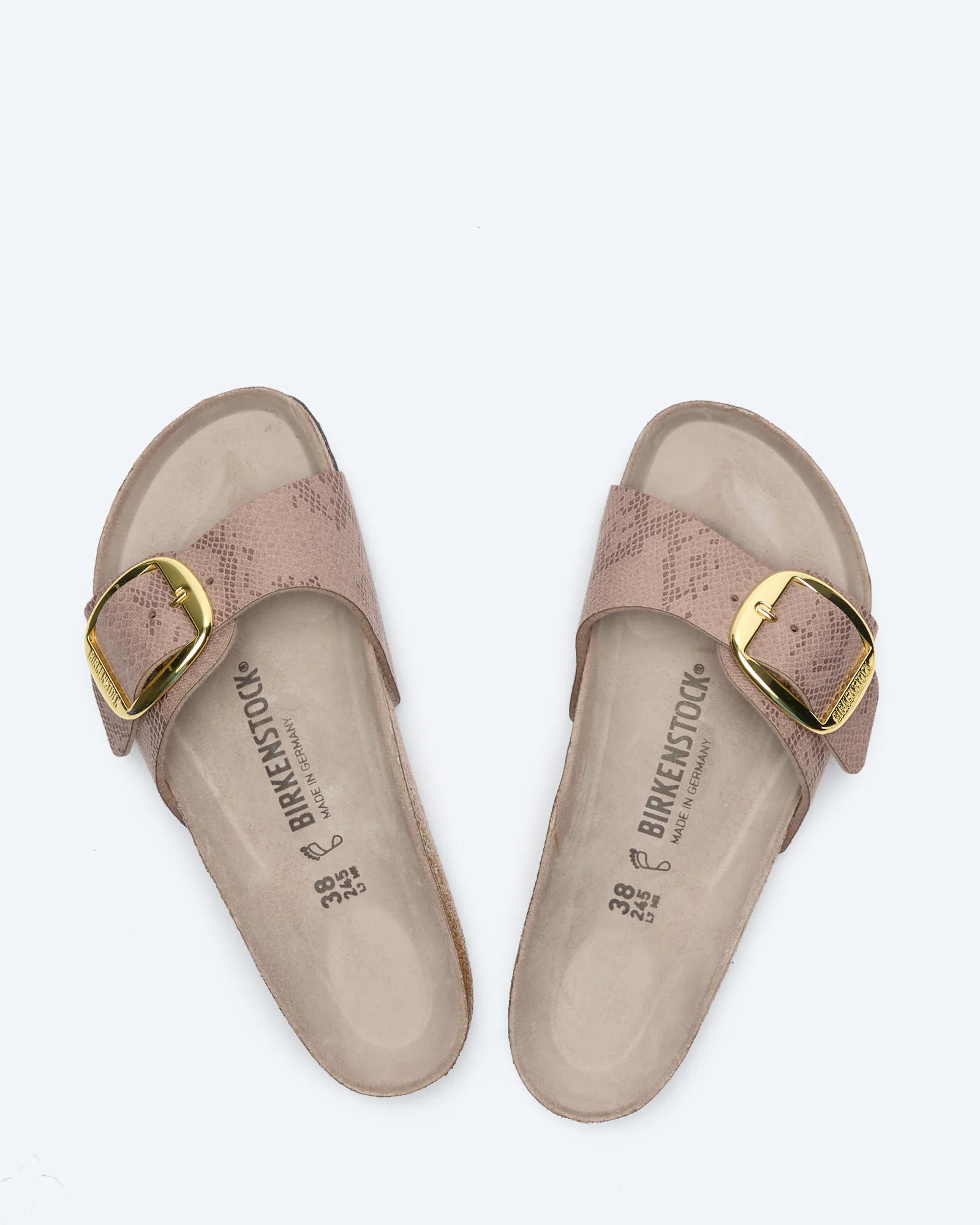Madrid Big Buckle Synthetics Sandals SYN Python Gray Taupe