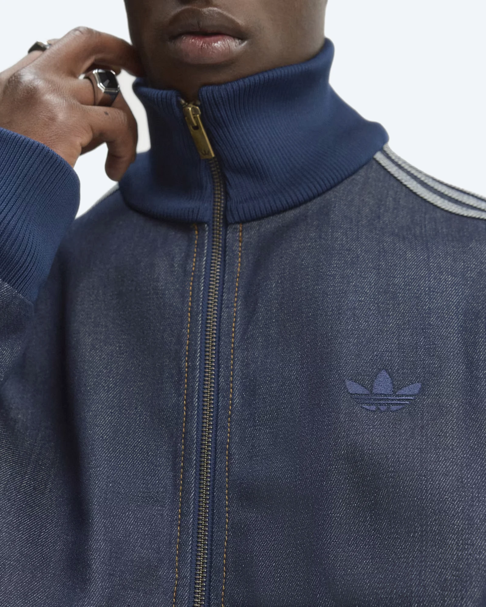 Firebird Raw Denim Track Top Indigo Denim