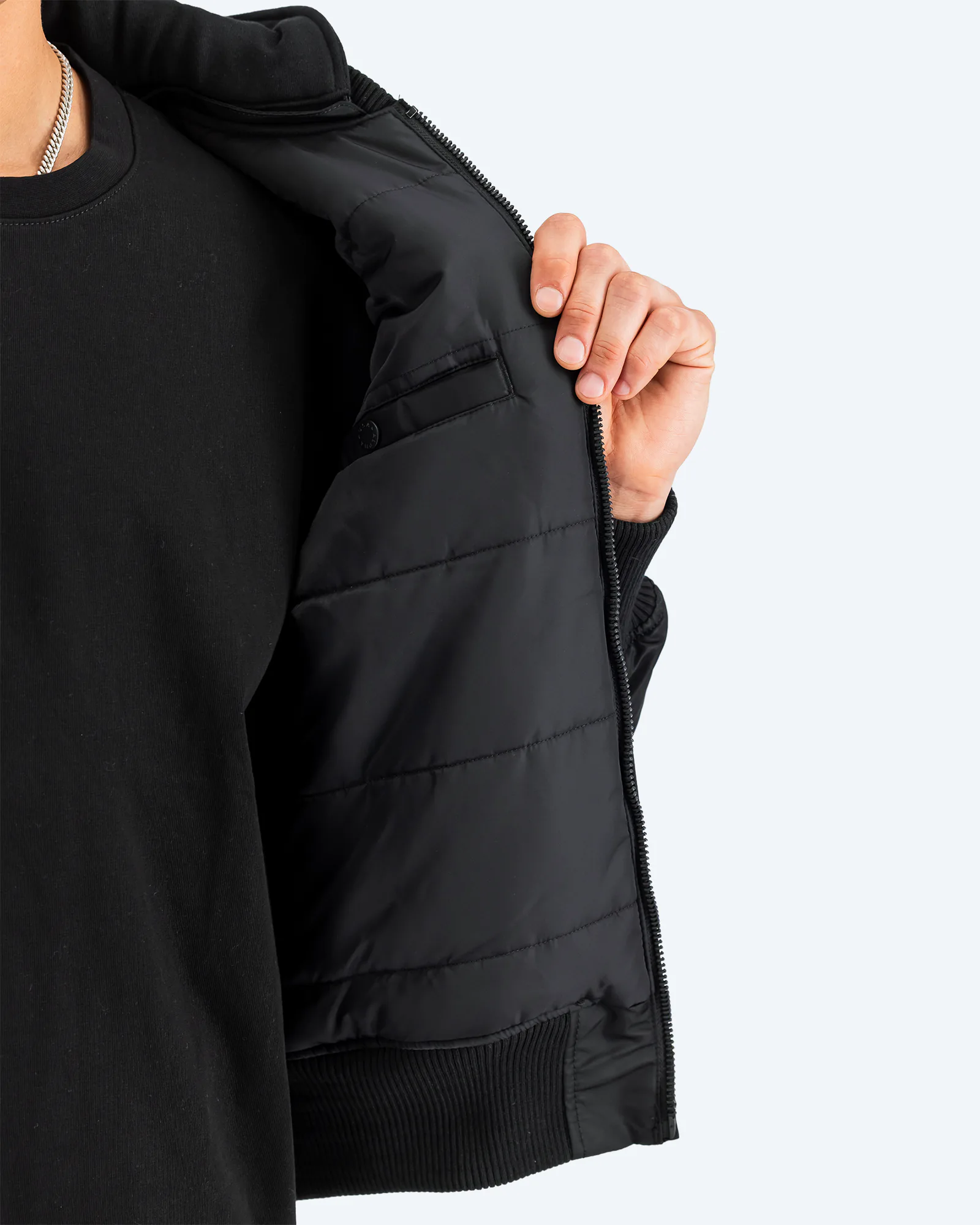 MA-1 ZH Back Print Bomber Jacket Black/Reflective