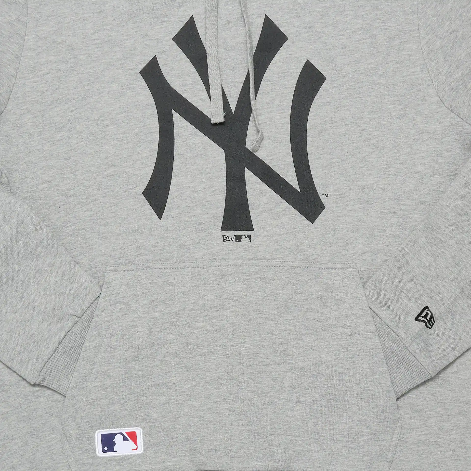 New Era MLB NY Yankees Team Logo Hoody Light Grey Heather