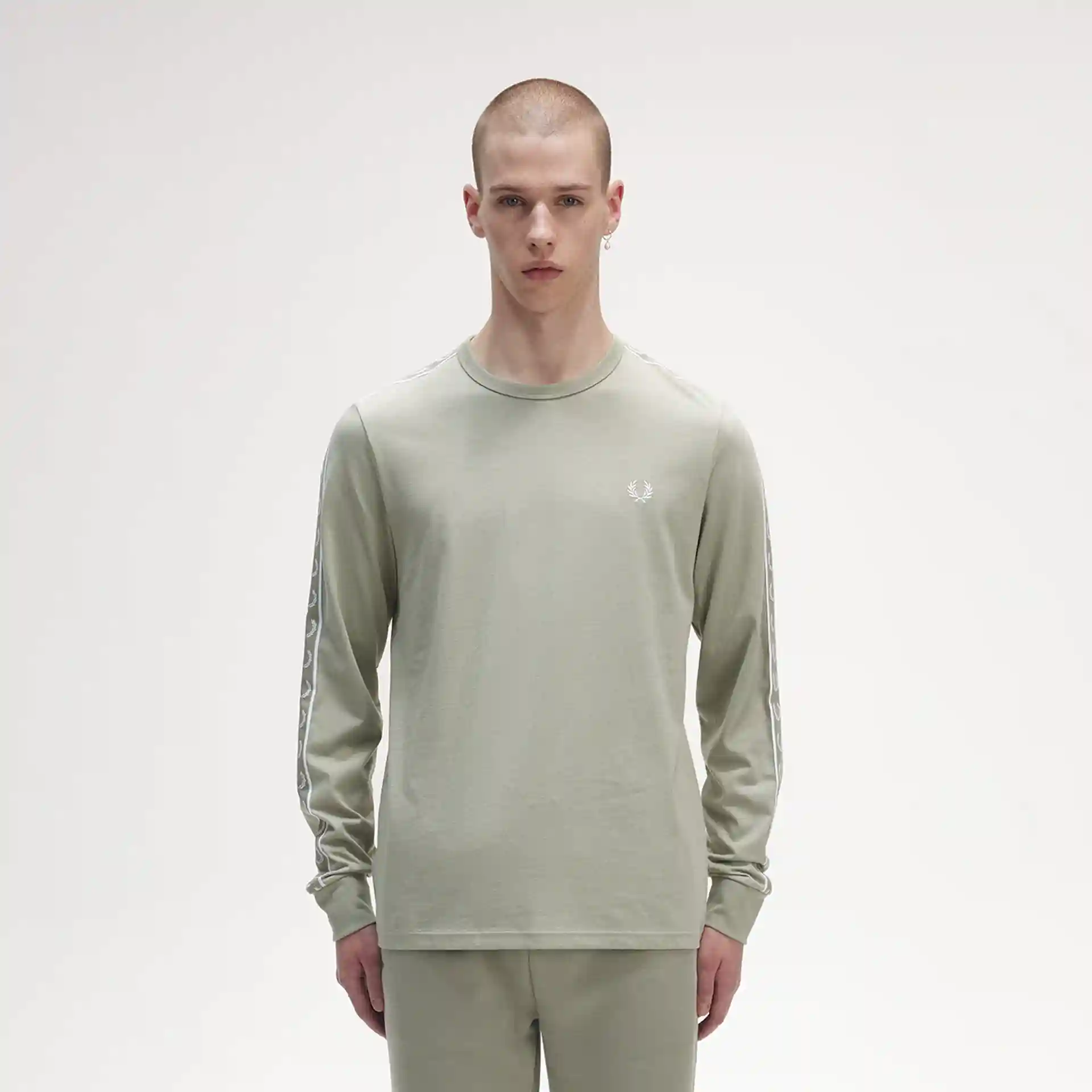 Fred Perry Laured Taped Longsleeve Seagrass
