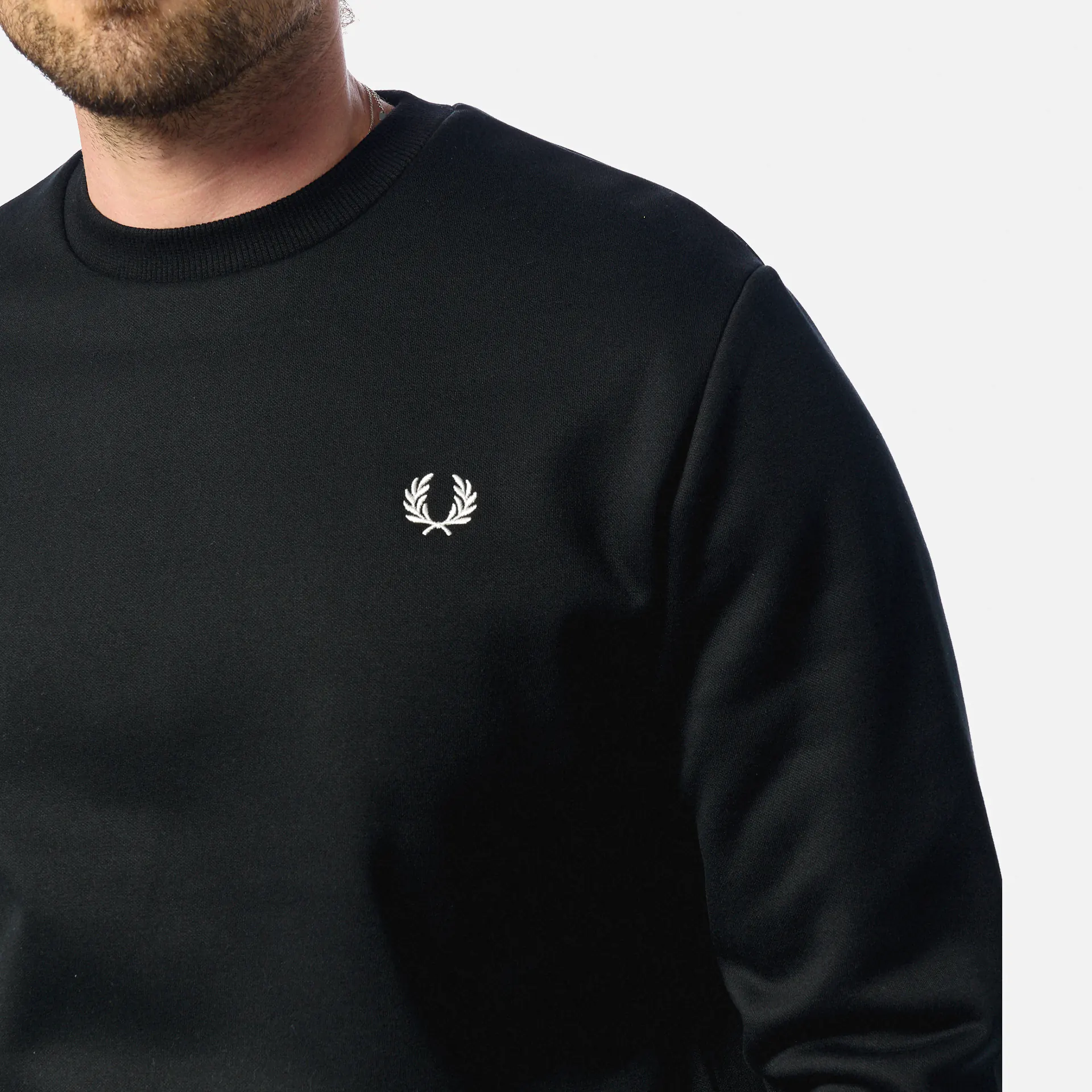 Fred Perry Bold Branding Crew Neck Sweatshirt Black