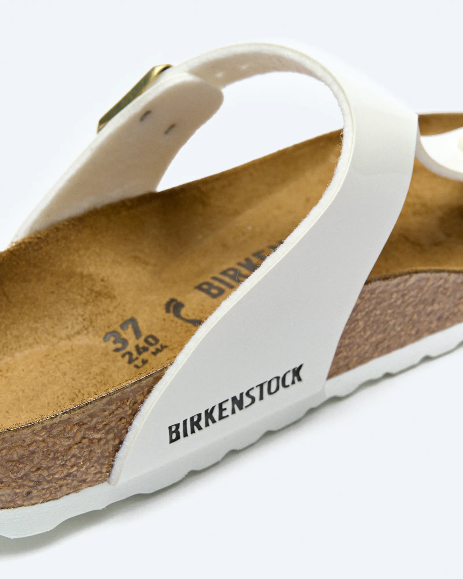 Birkenstock Gizeh Birko Flor Sandals Narrow Patent White