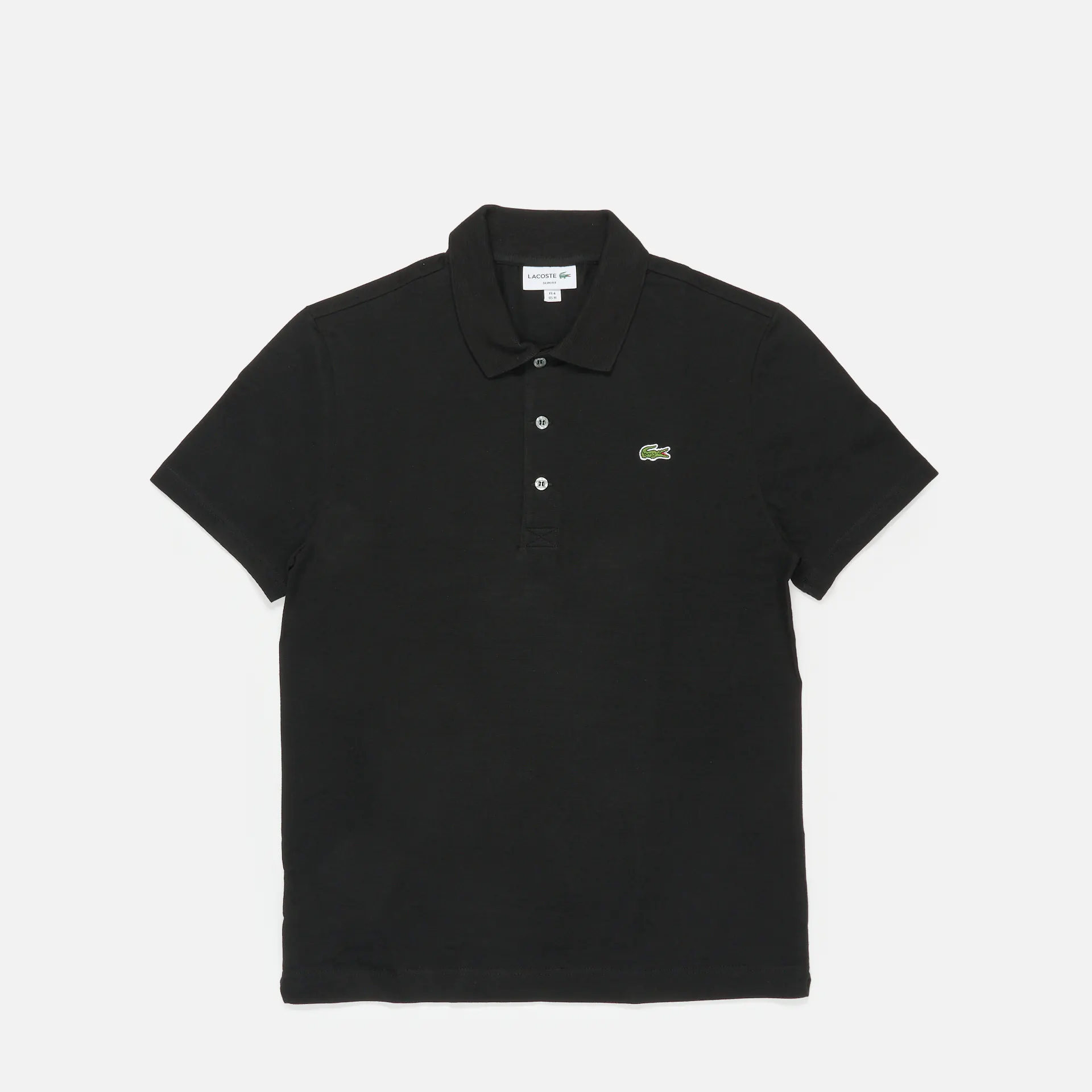 Lacoste Ribbed Collar Tennis Polo Shirt Black