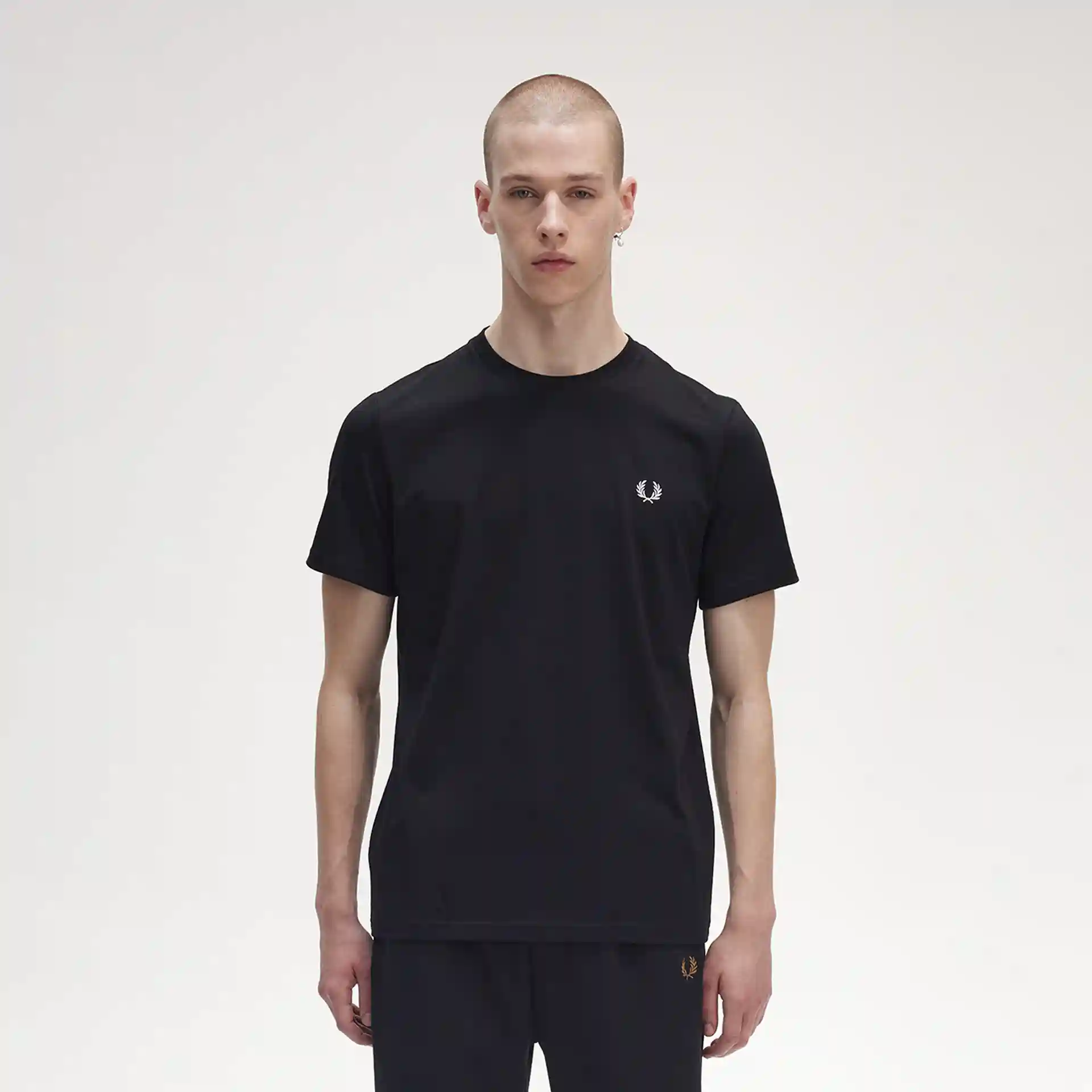 Fred Perry Glitched Laurel Wreath Graphic T-Shirt Black