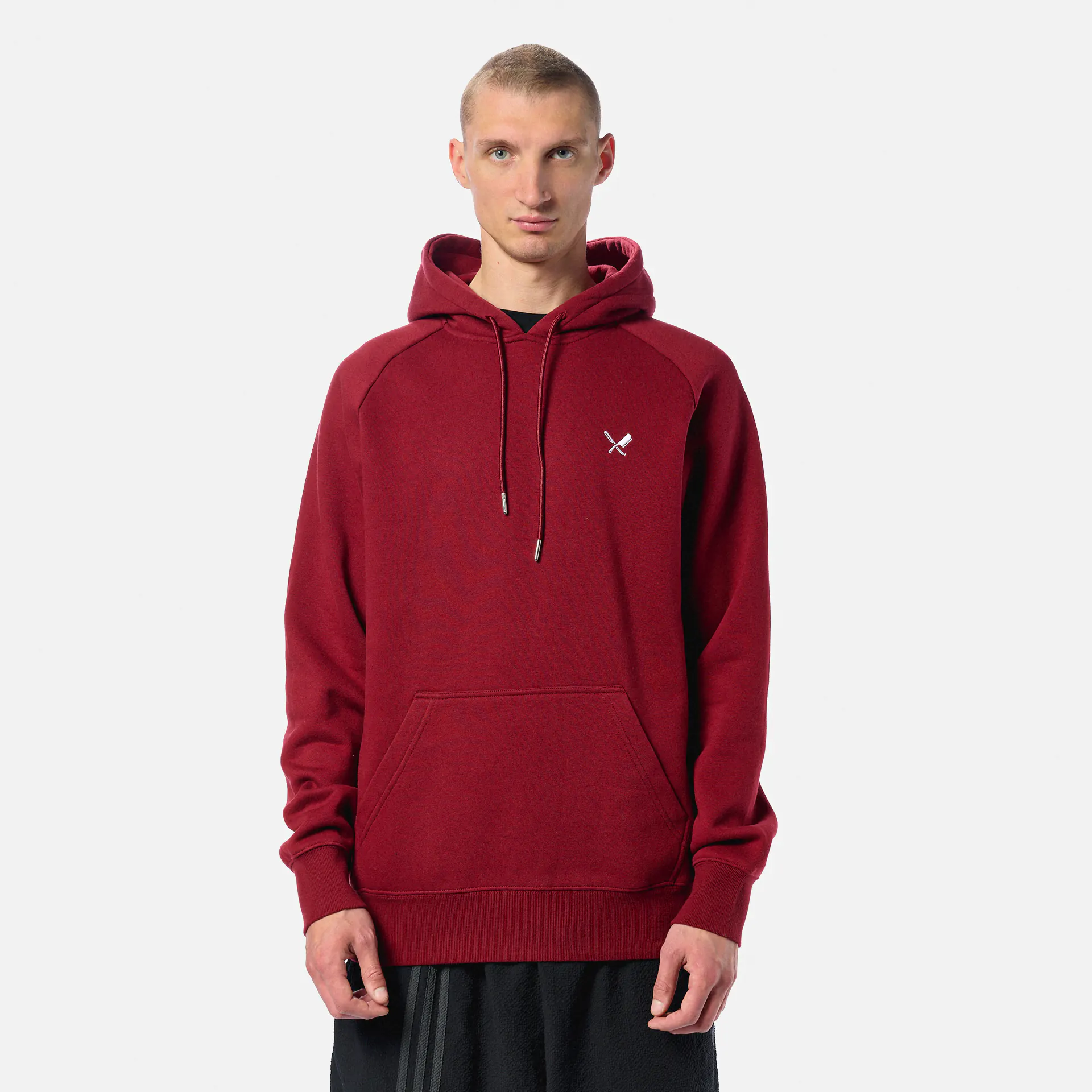 Distorted People Classic Raglan Hoodie Burgundy