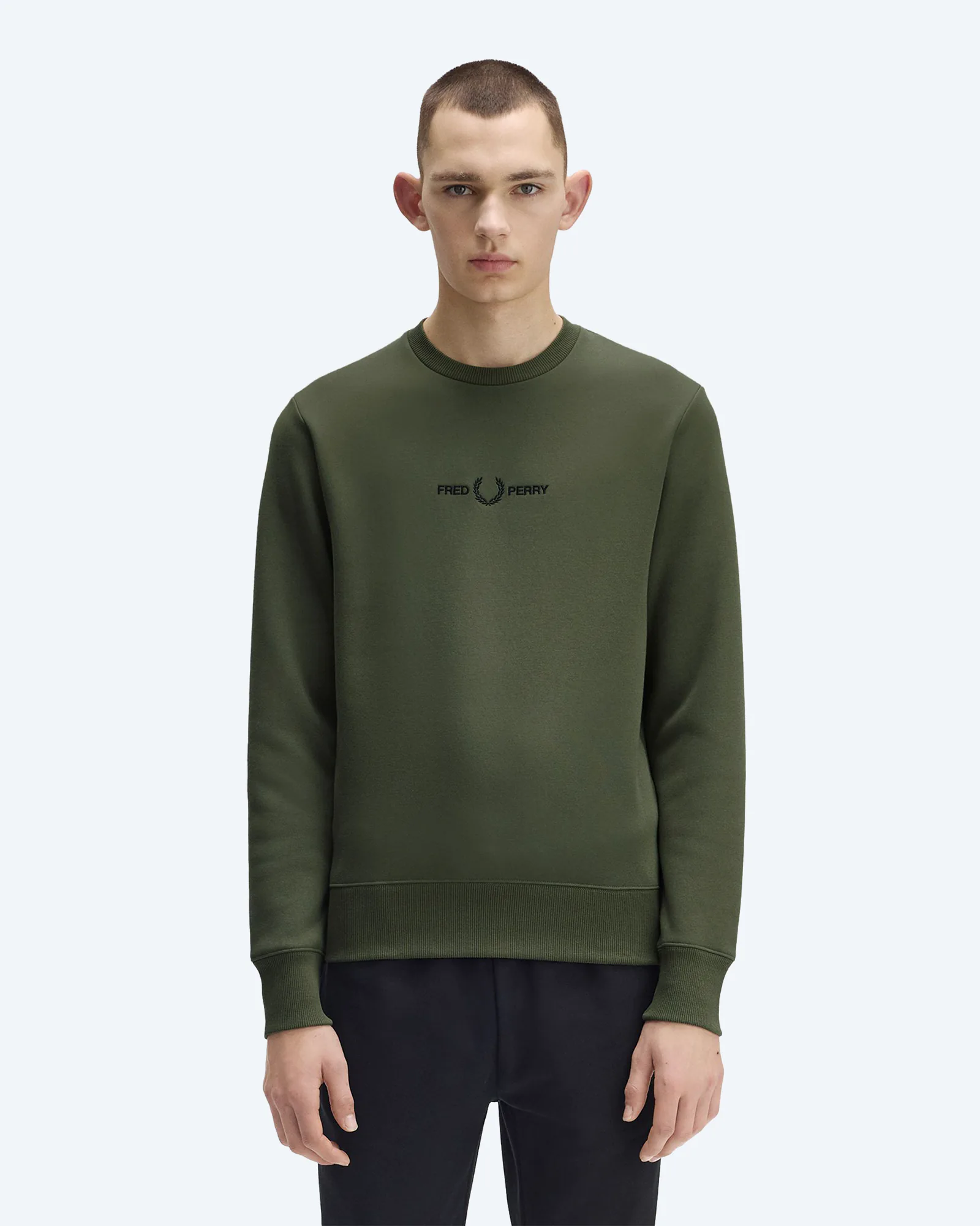 Embroidered Sweatshirt Laurel Wreath Green