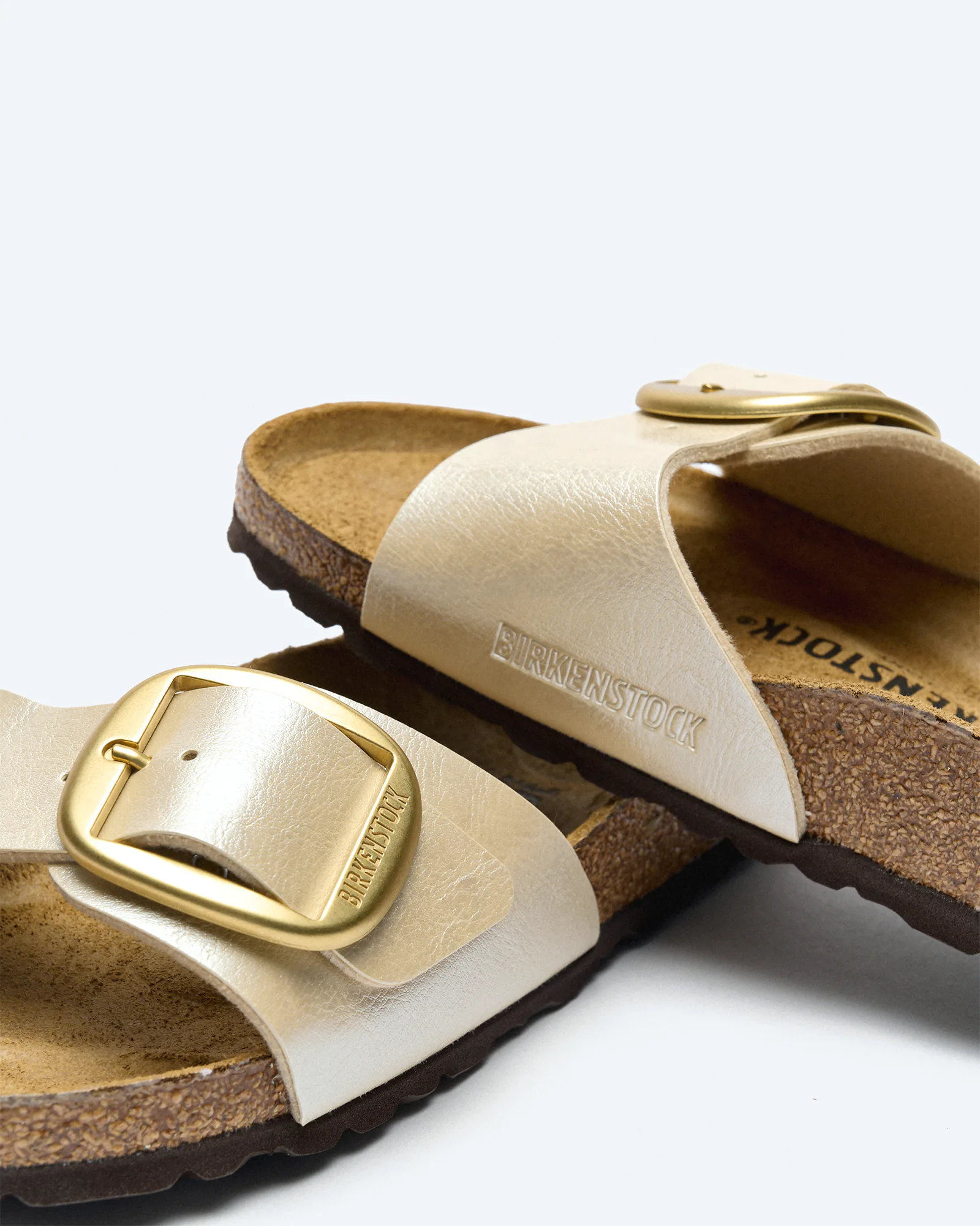 Madrid Big Buckle Narrow Sandals Graceful Pearl White